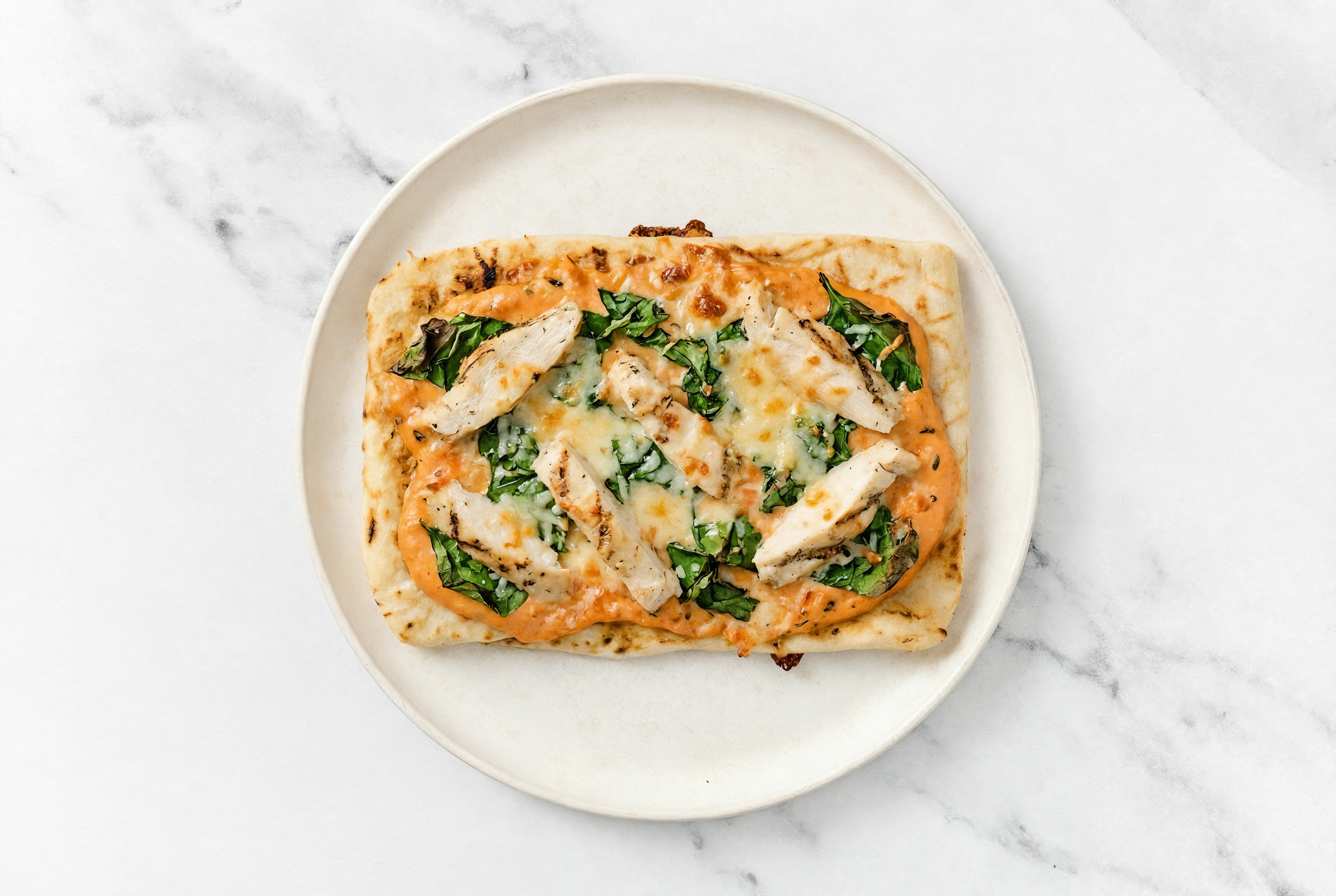 Creamy Grilled Chicken + Spinach Wood Pizza Crusts