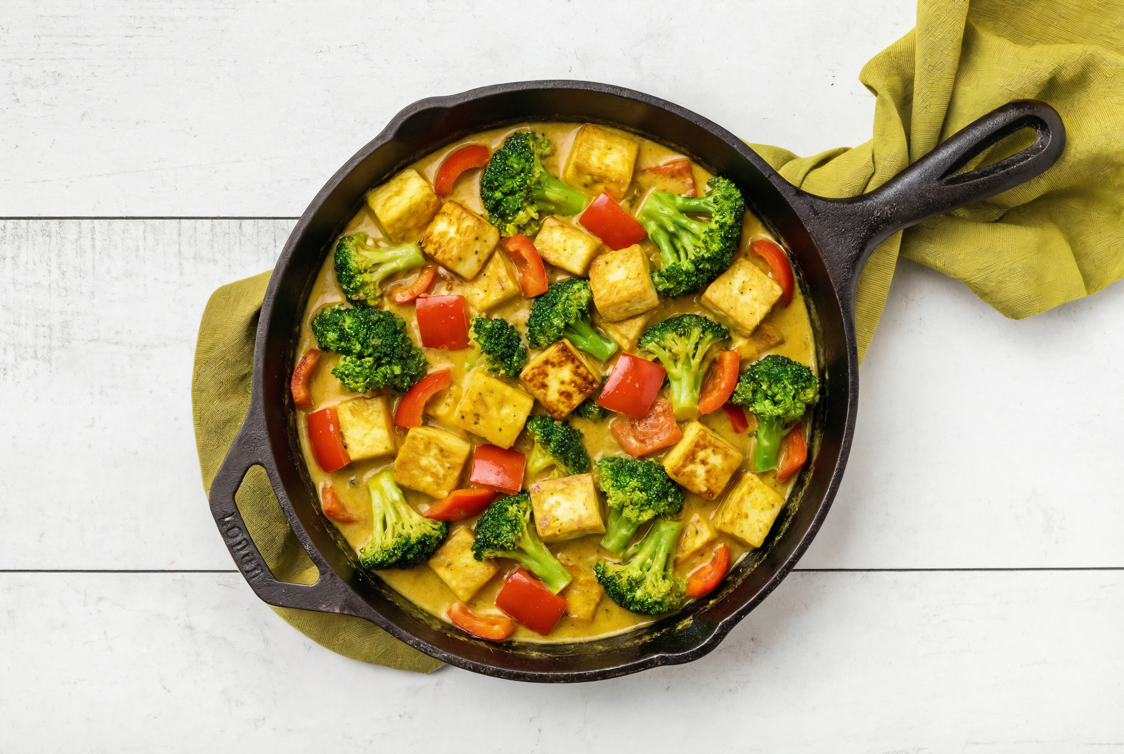 Coconut Curry Paneer, Organic Broccoli + Organic Peppers