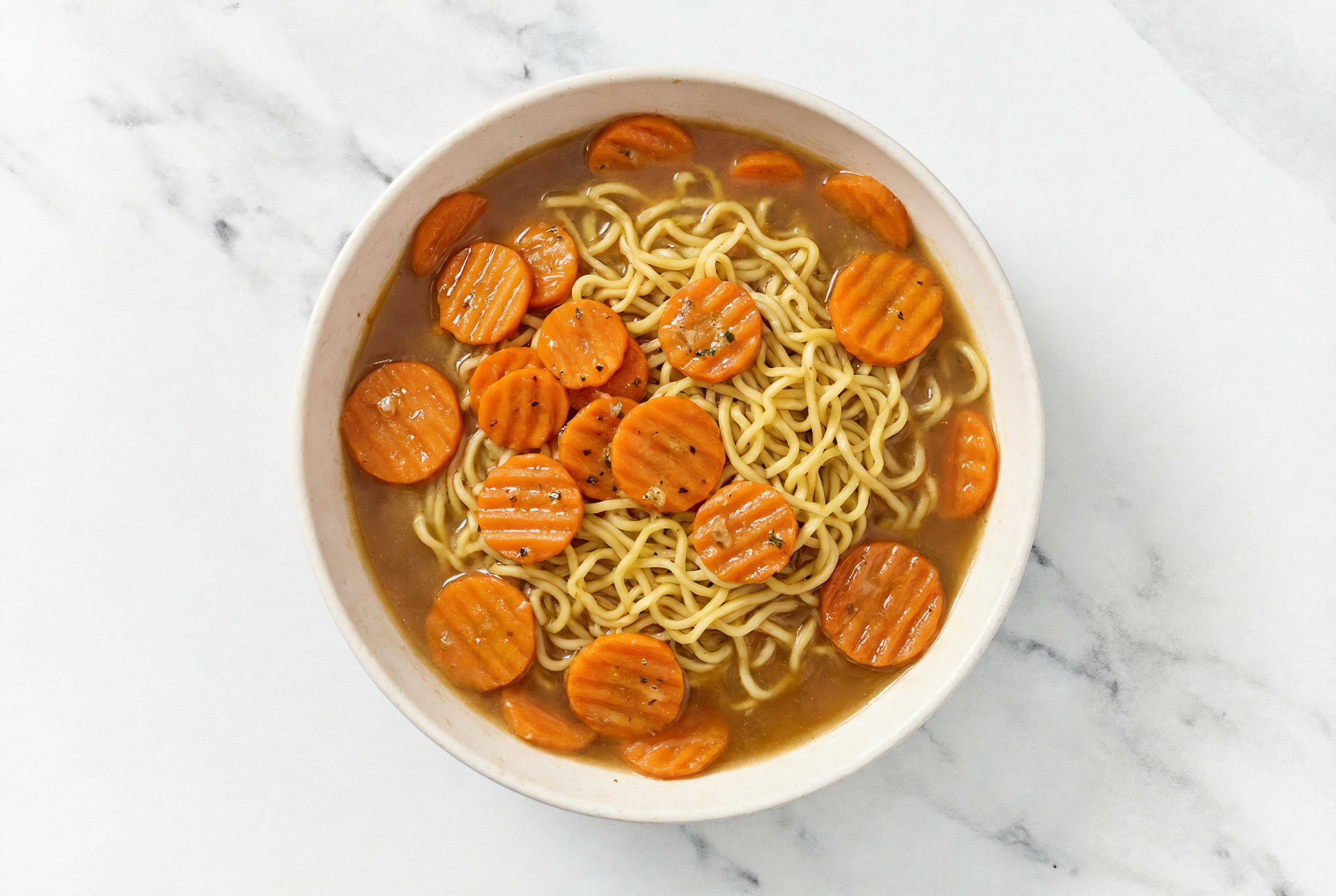 Garlic Carrot "Sizzler" Herb + Ramen Soup