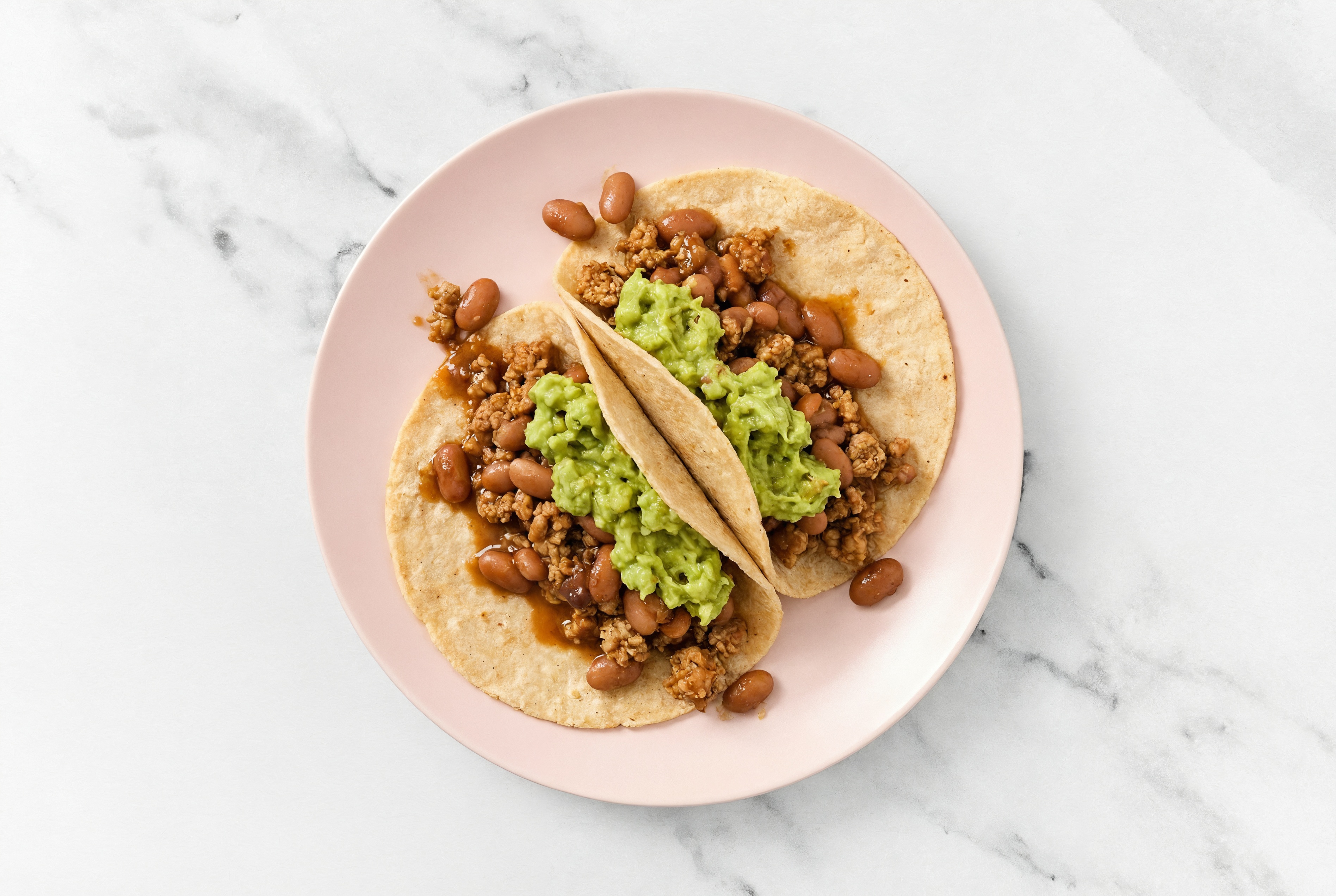 Ground Turkey Tacos with Guacamole & Pinto Beans