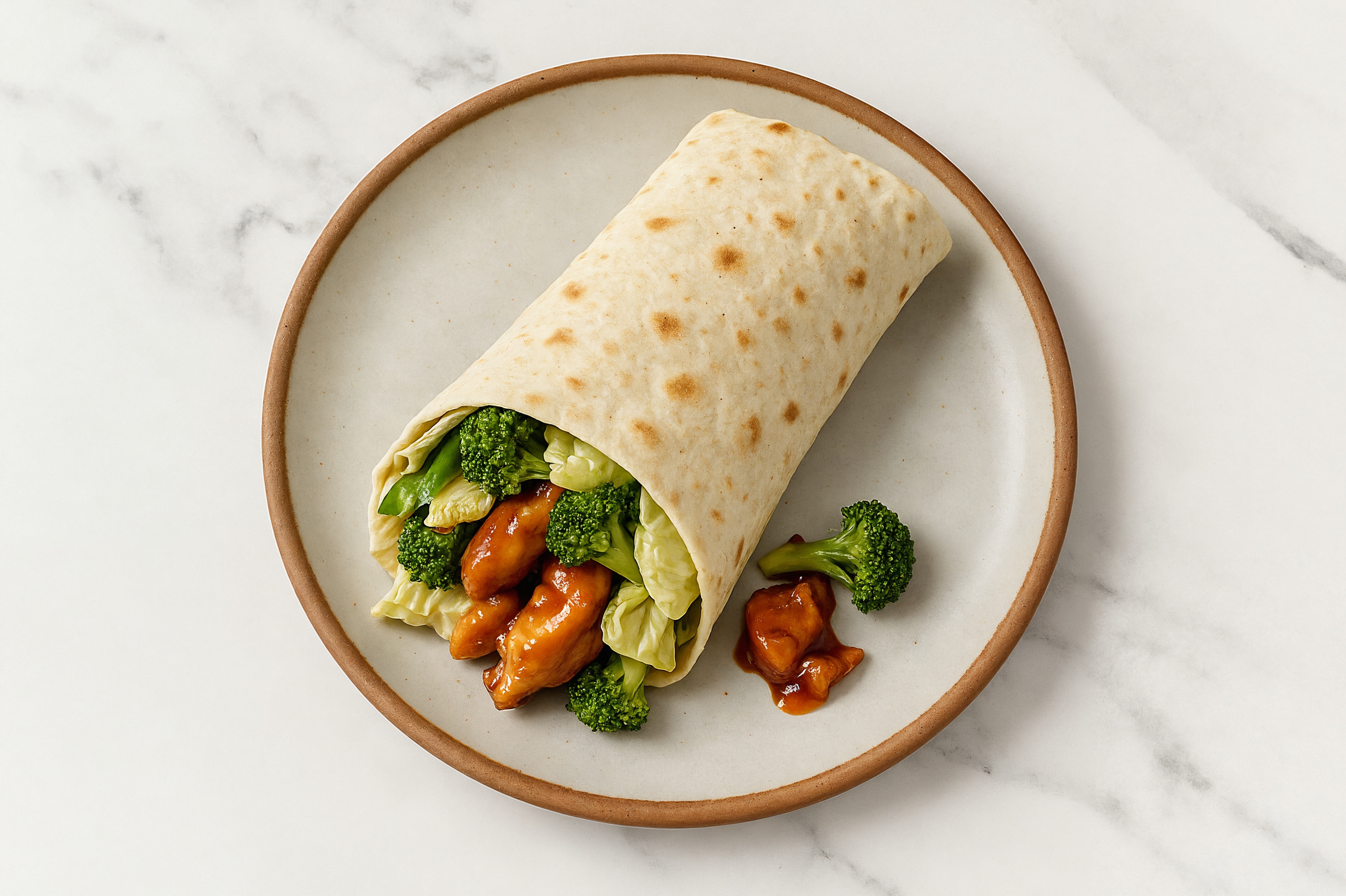 General Tso Chicken Bok Choy Wrap