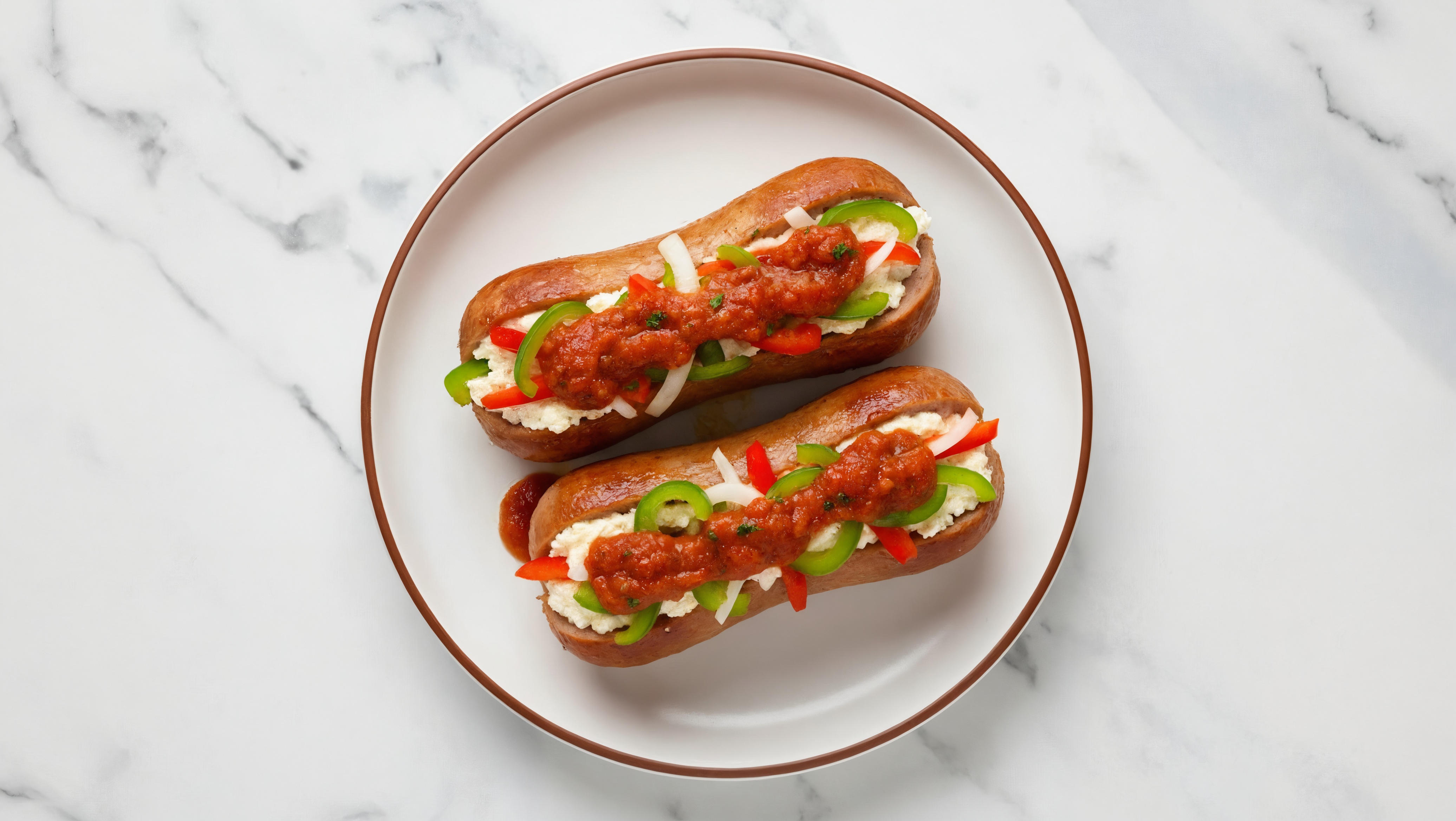 "Ricotta" + Pepper Stuffed Italian Sausage
