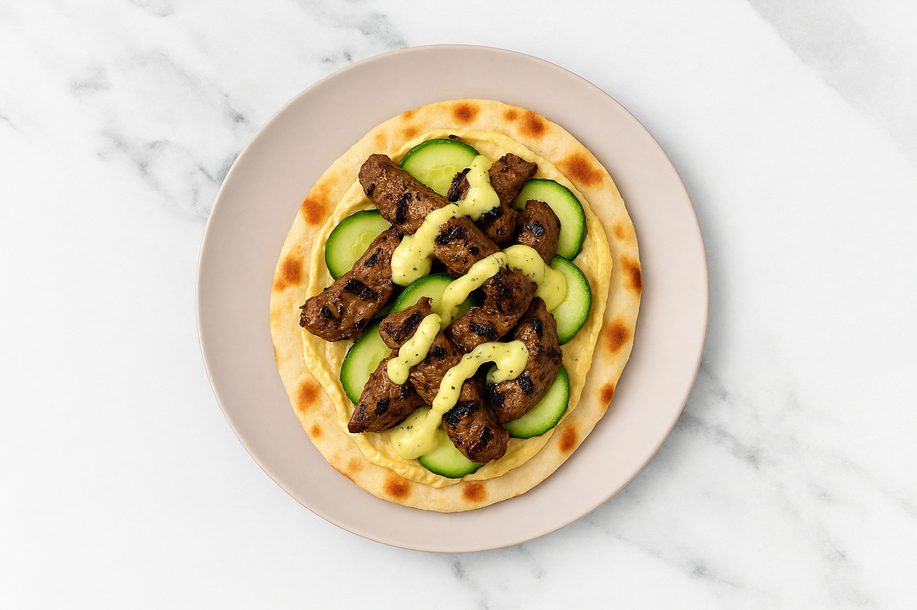 Rustic Air Fryer Beef Barbacoa Naan Flatbread