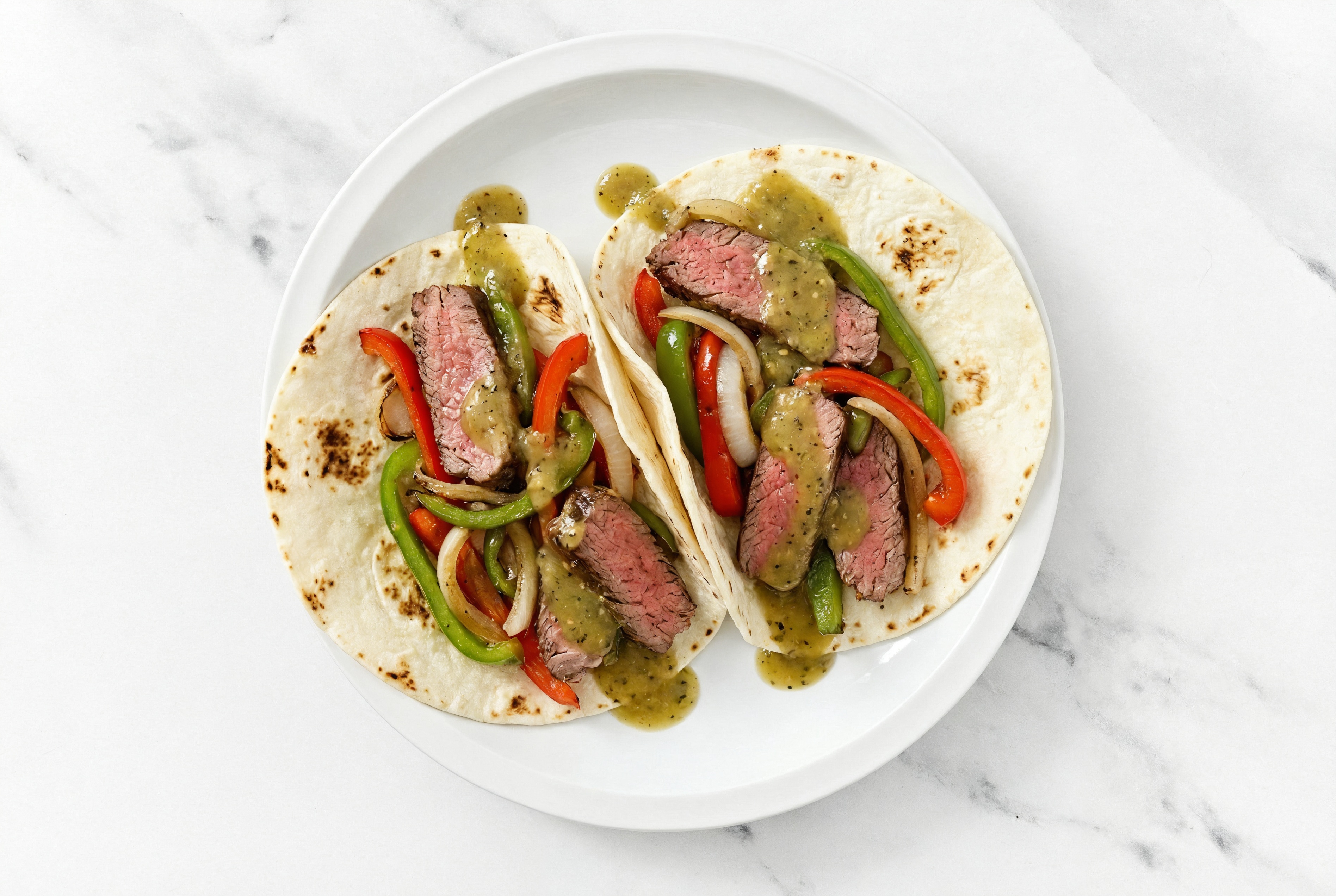 XL Green Chile Steak + Peppers Tacos