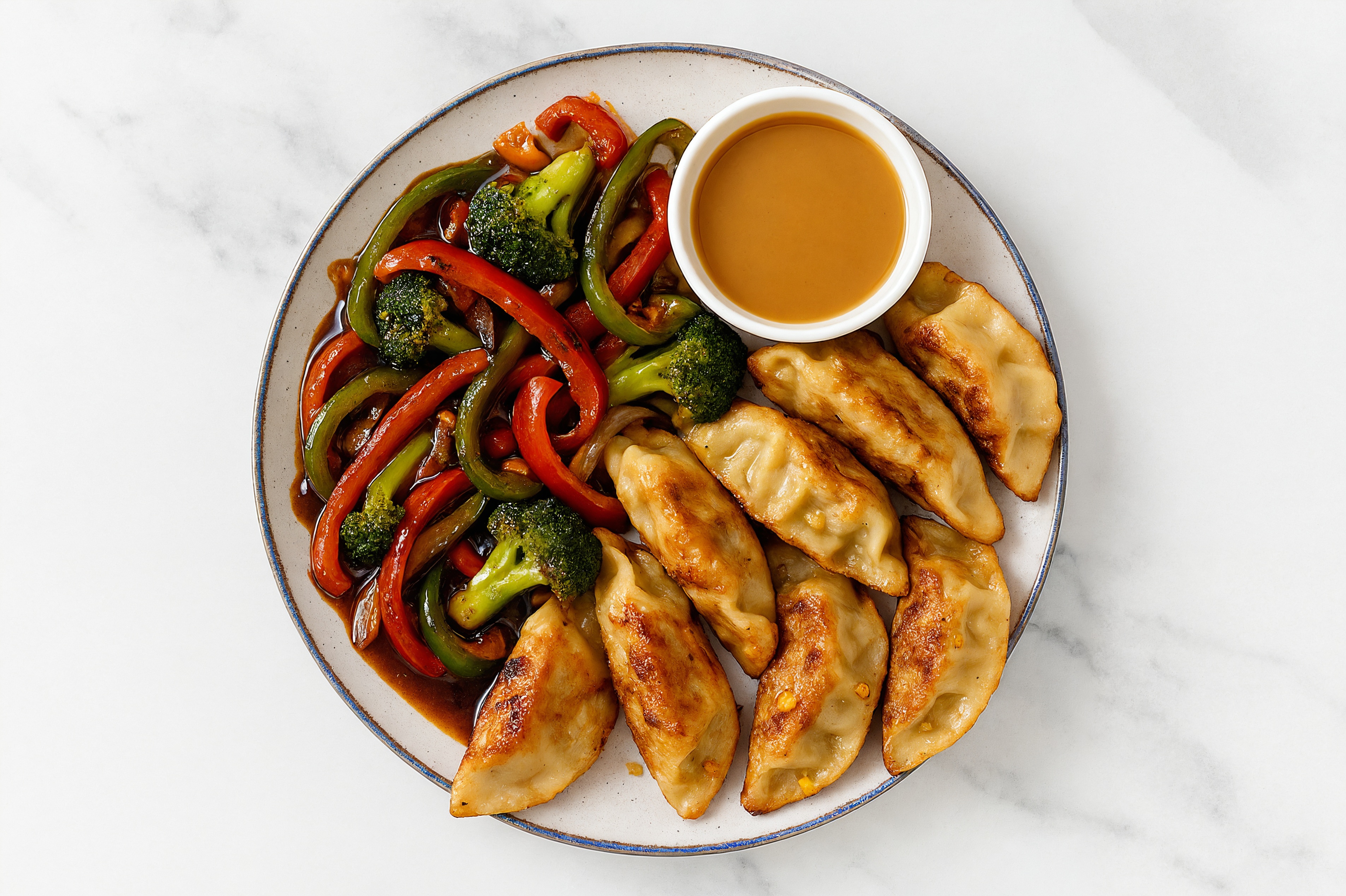 Fried Vegetable Dumplings + Sticky Japanese BBQ Veggies