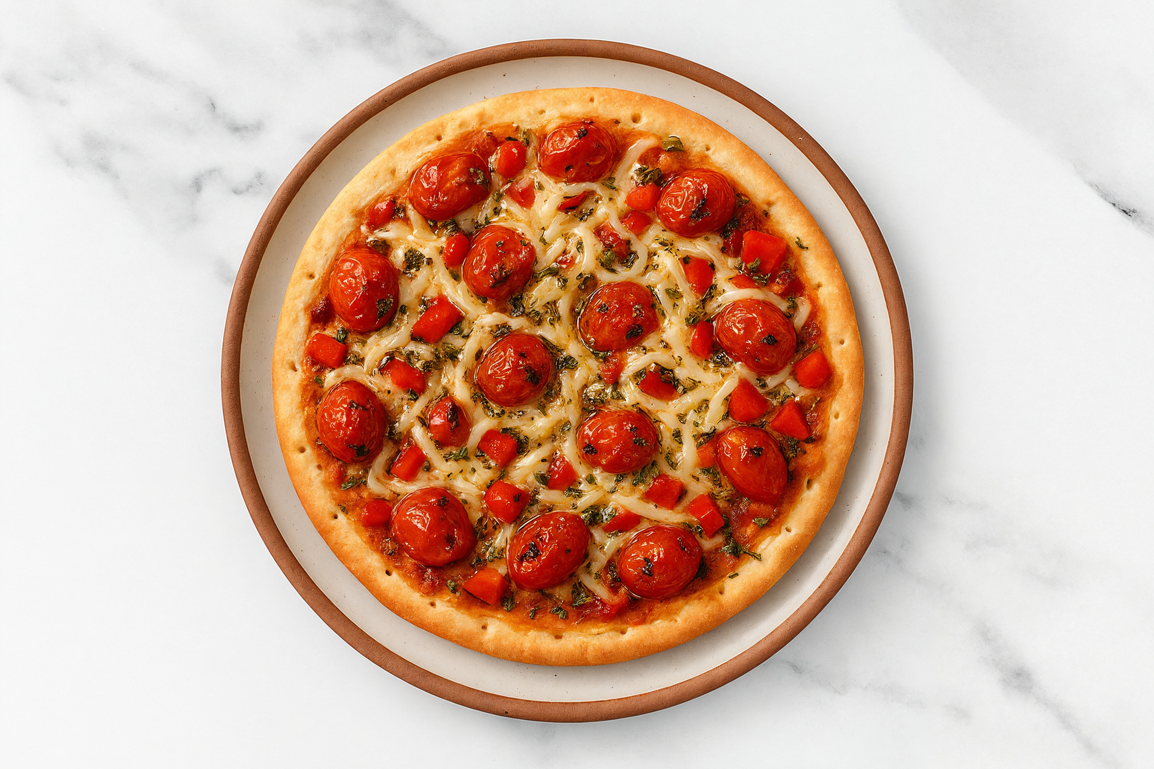 Bell Pepper Gluten-Free Pizza Crusts with Quick Tomato Sauce