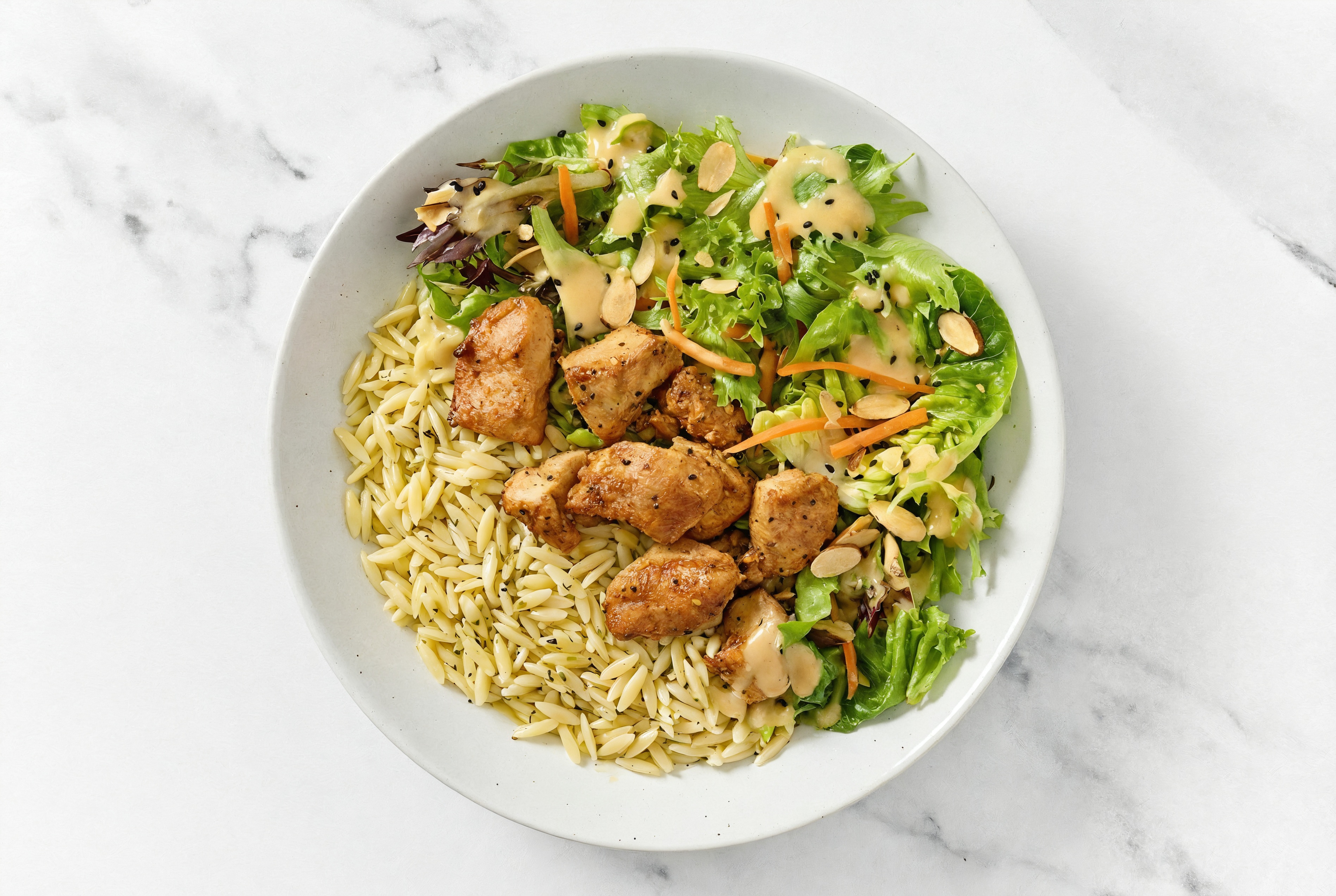 Little Gem Chicken + Orzo Bowl