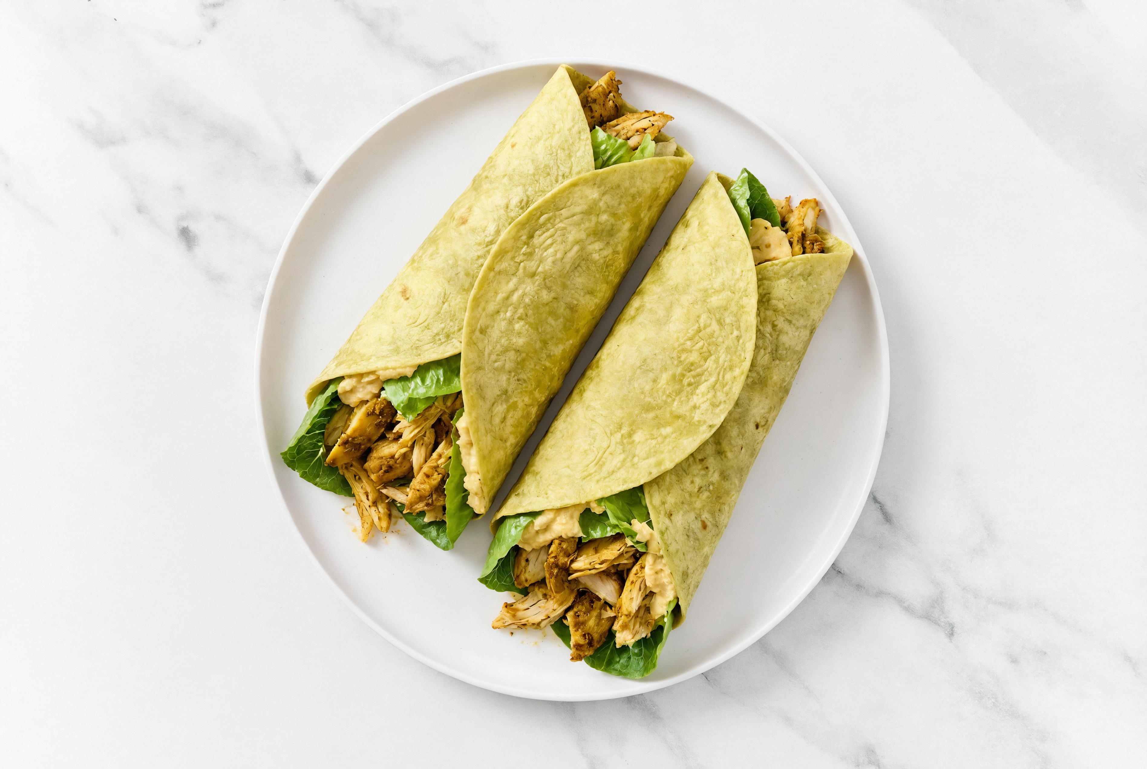 Shawarma Chicken + Lemony Olive Oil Sea Salt Hummus Wrap