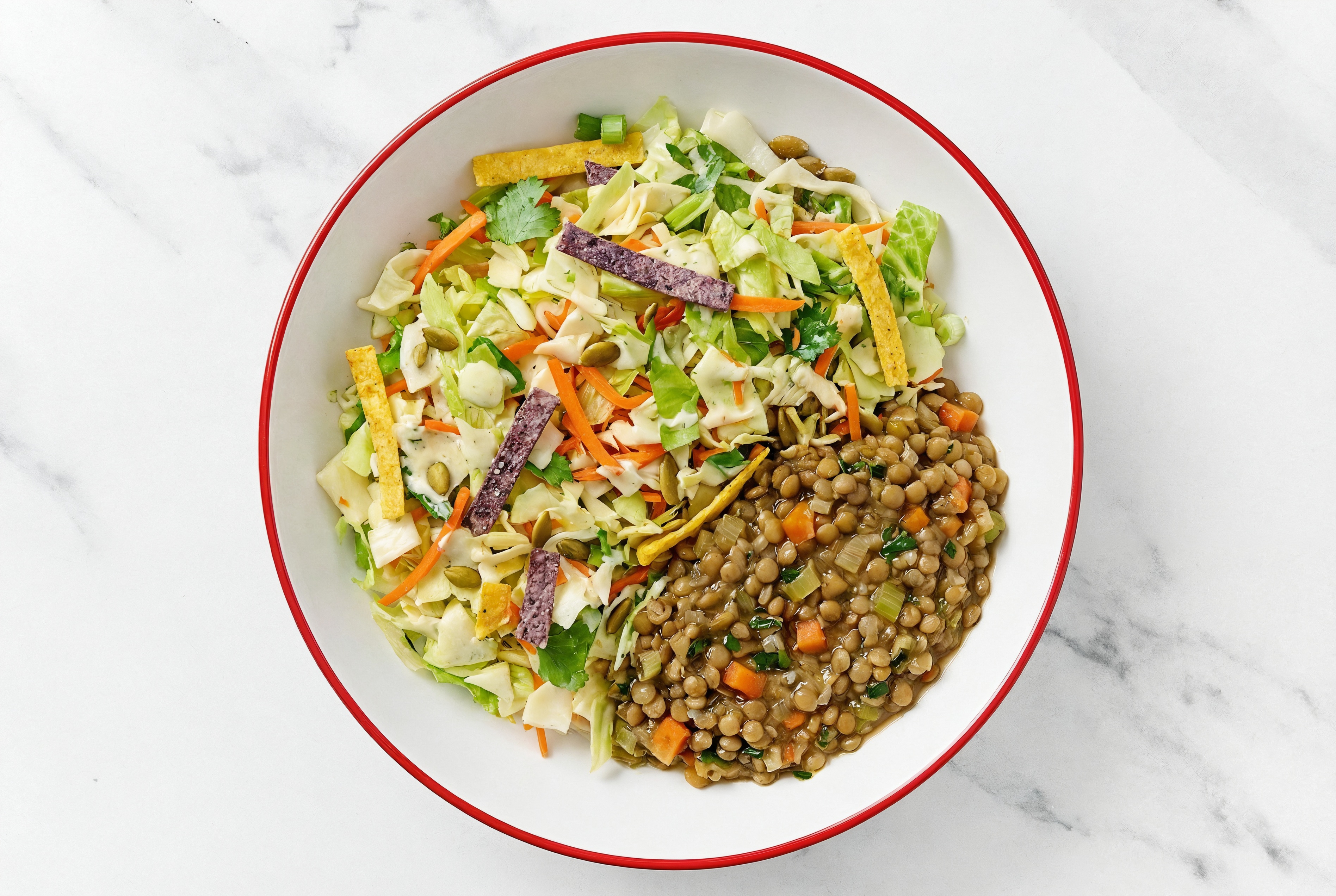 French Mirepoix Lentils  + Southwest Salad