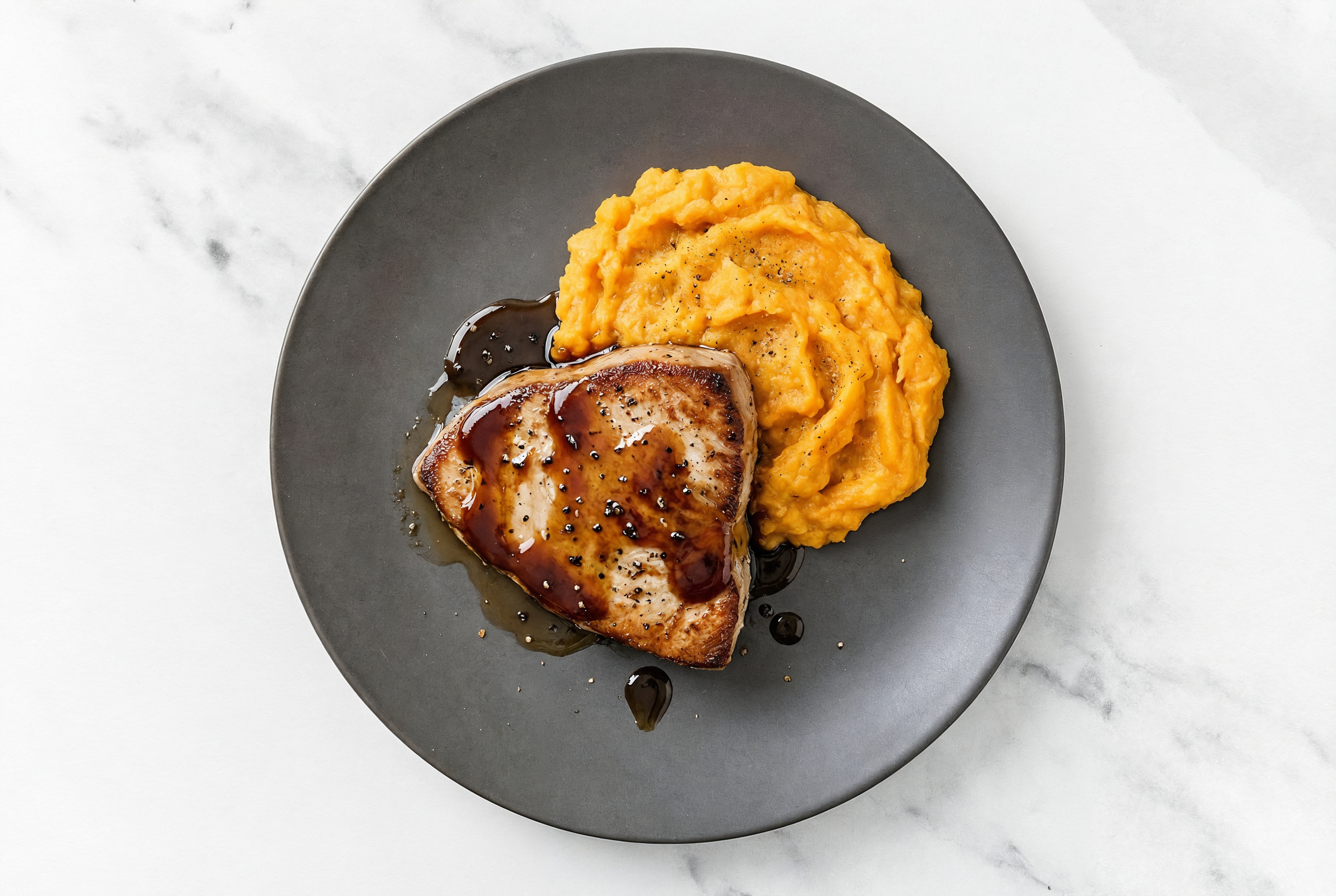 Teriyaki Tuna Steaks with Mashed Sweet Potatoes