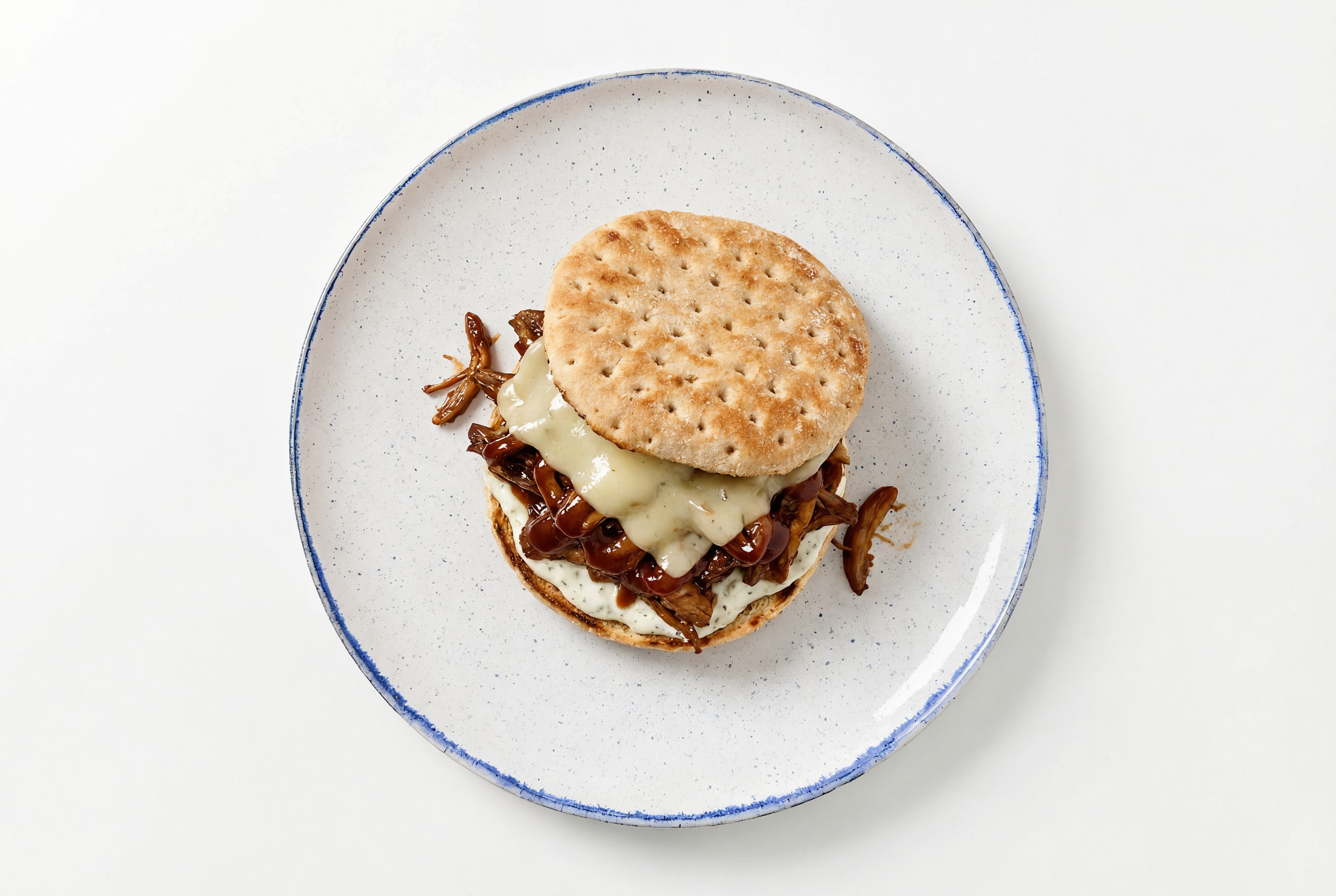 BBQ Pulled Mushrooms Grilled Cheese with Ranch