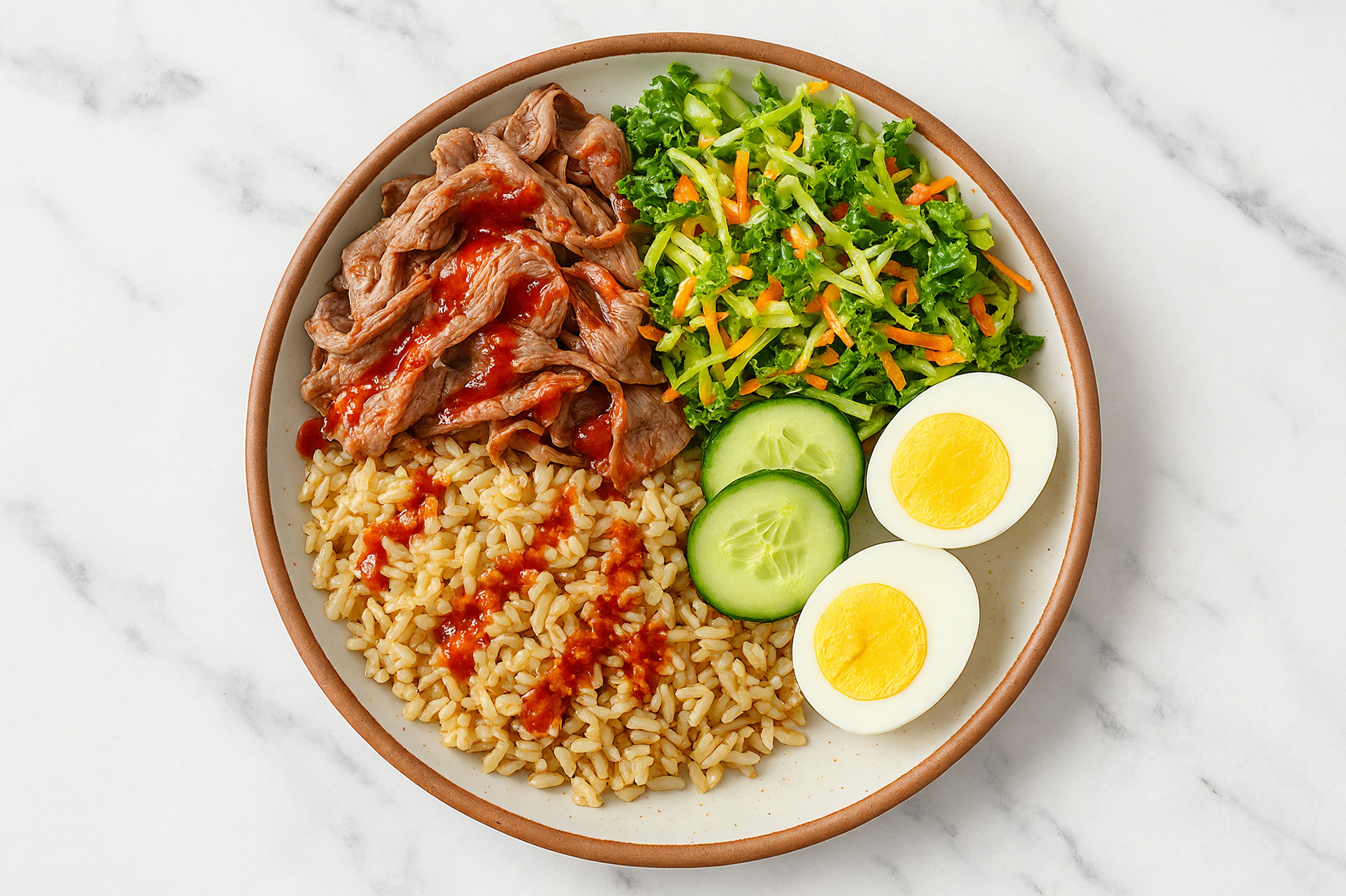Sriracha Hot Sauce Shaved Ribeye Bibimbap Bowl