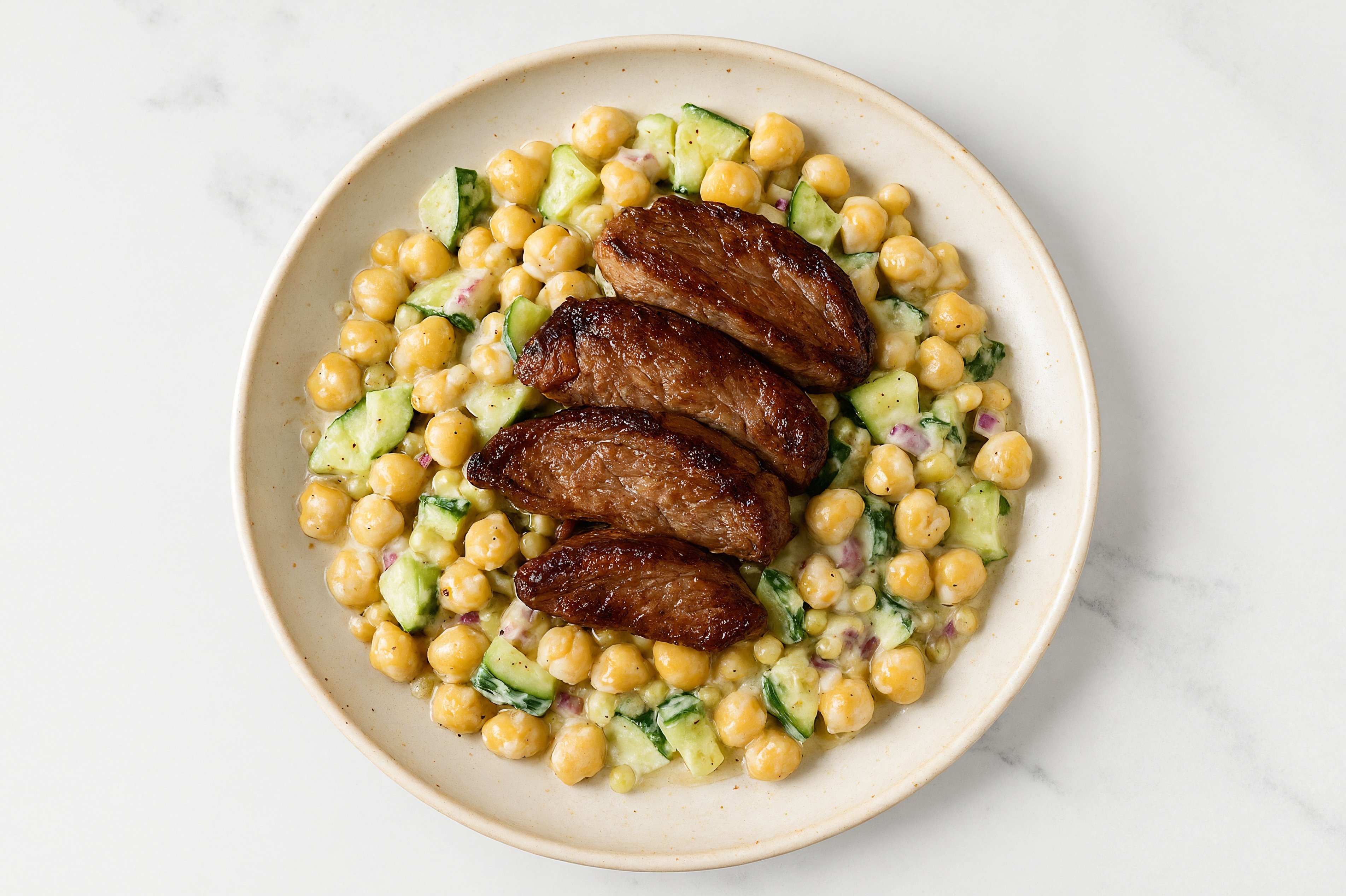 Garlic Chickpea + Lamb Salad
