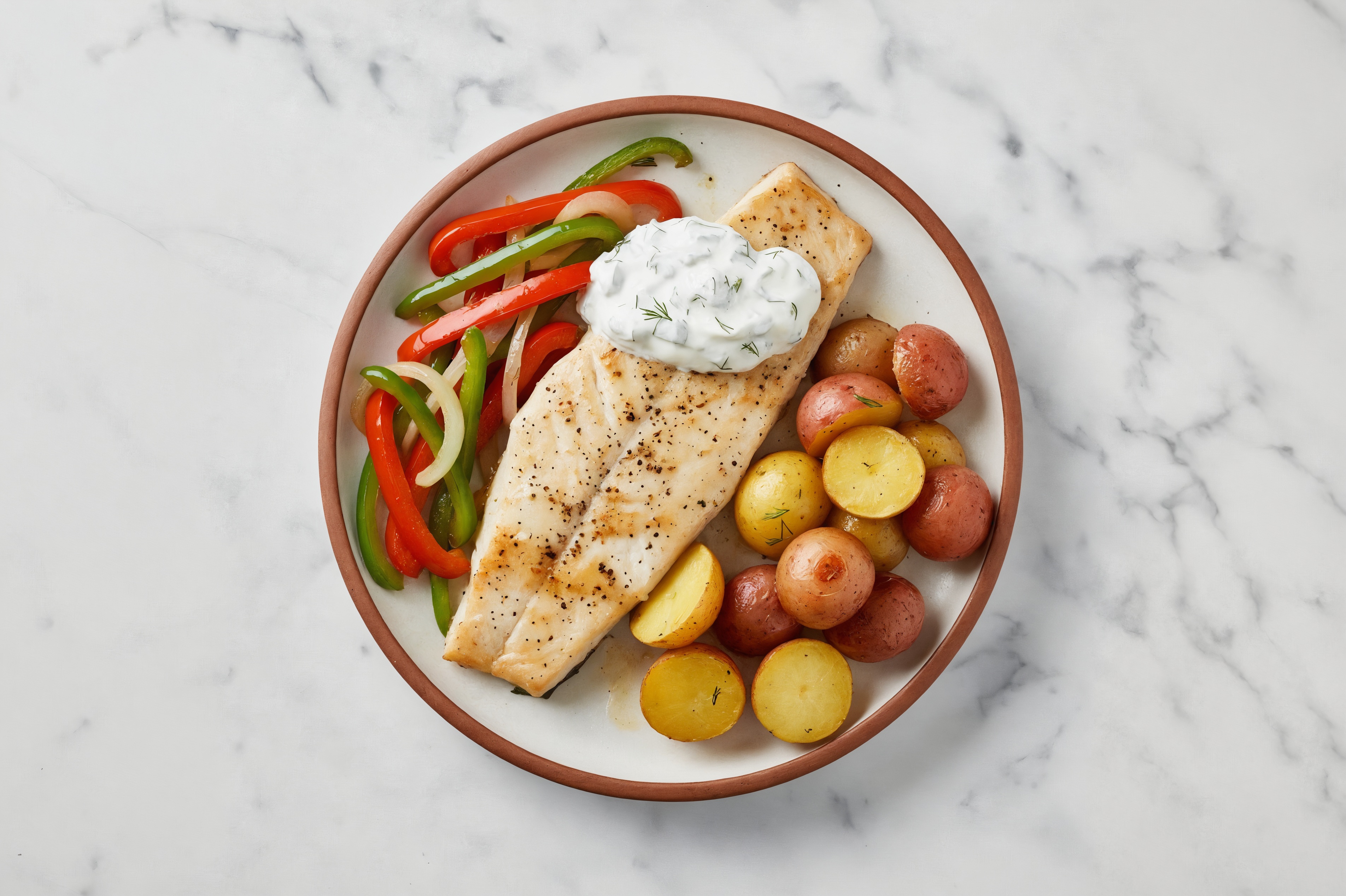 Spiced Oven Roasted Steelhead Trout with Creamy Tzatziki