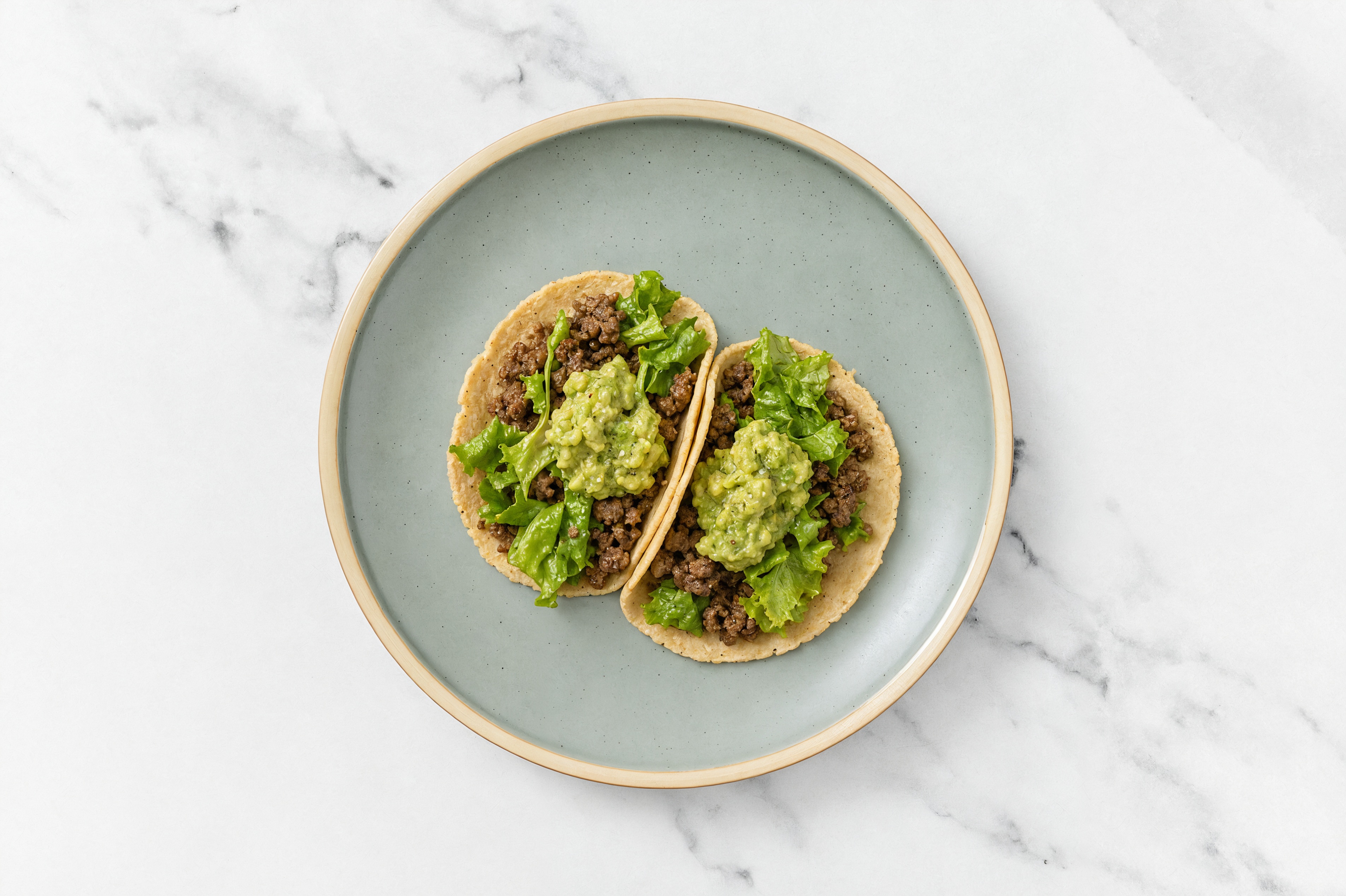 Herby Ground 93/7 Lean Beef Tacos with Fresh Guacamole