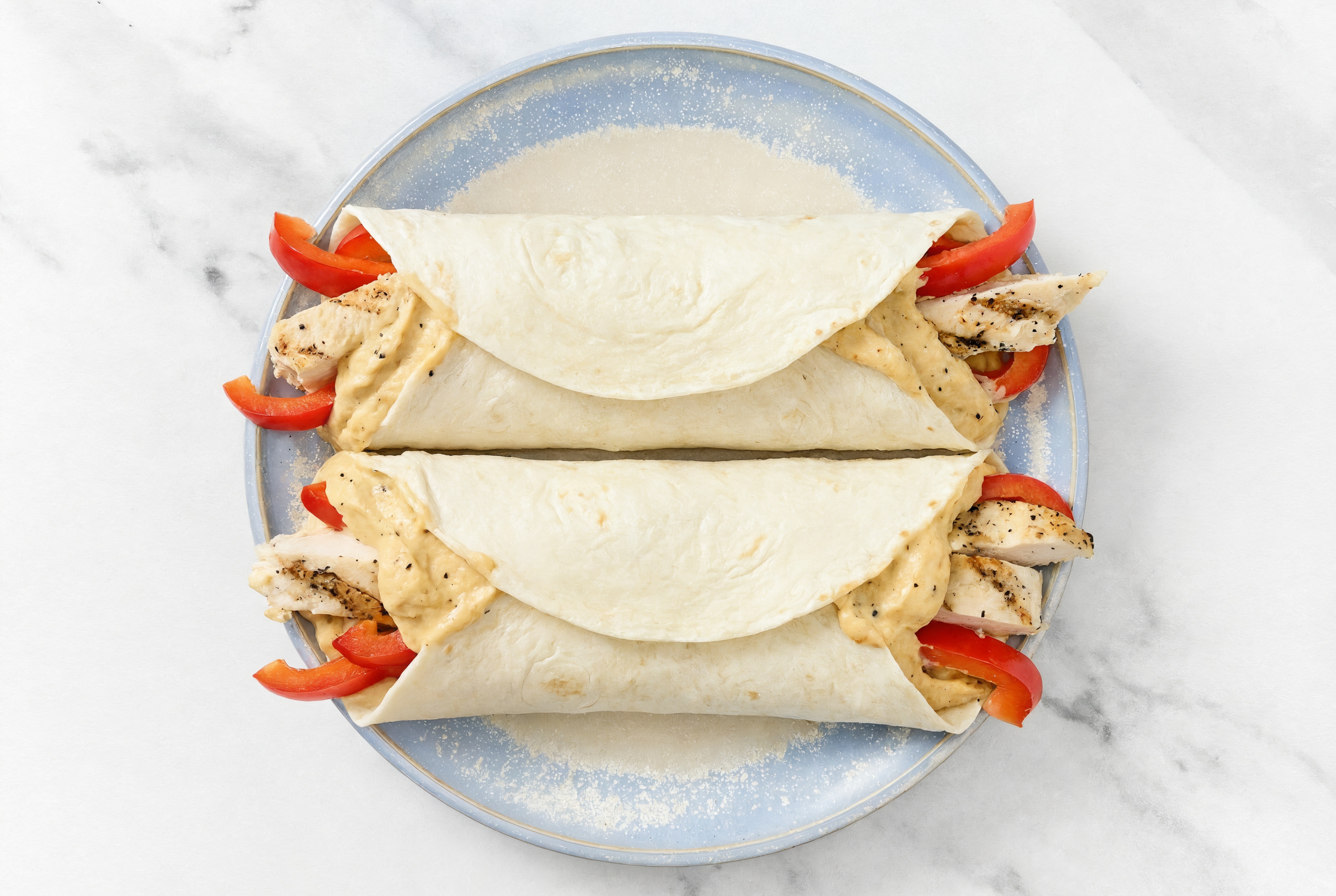 Lemony Seasoned Grilled Chicken Breast + Organic Pepper French Onion Hummus Protein Wrap