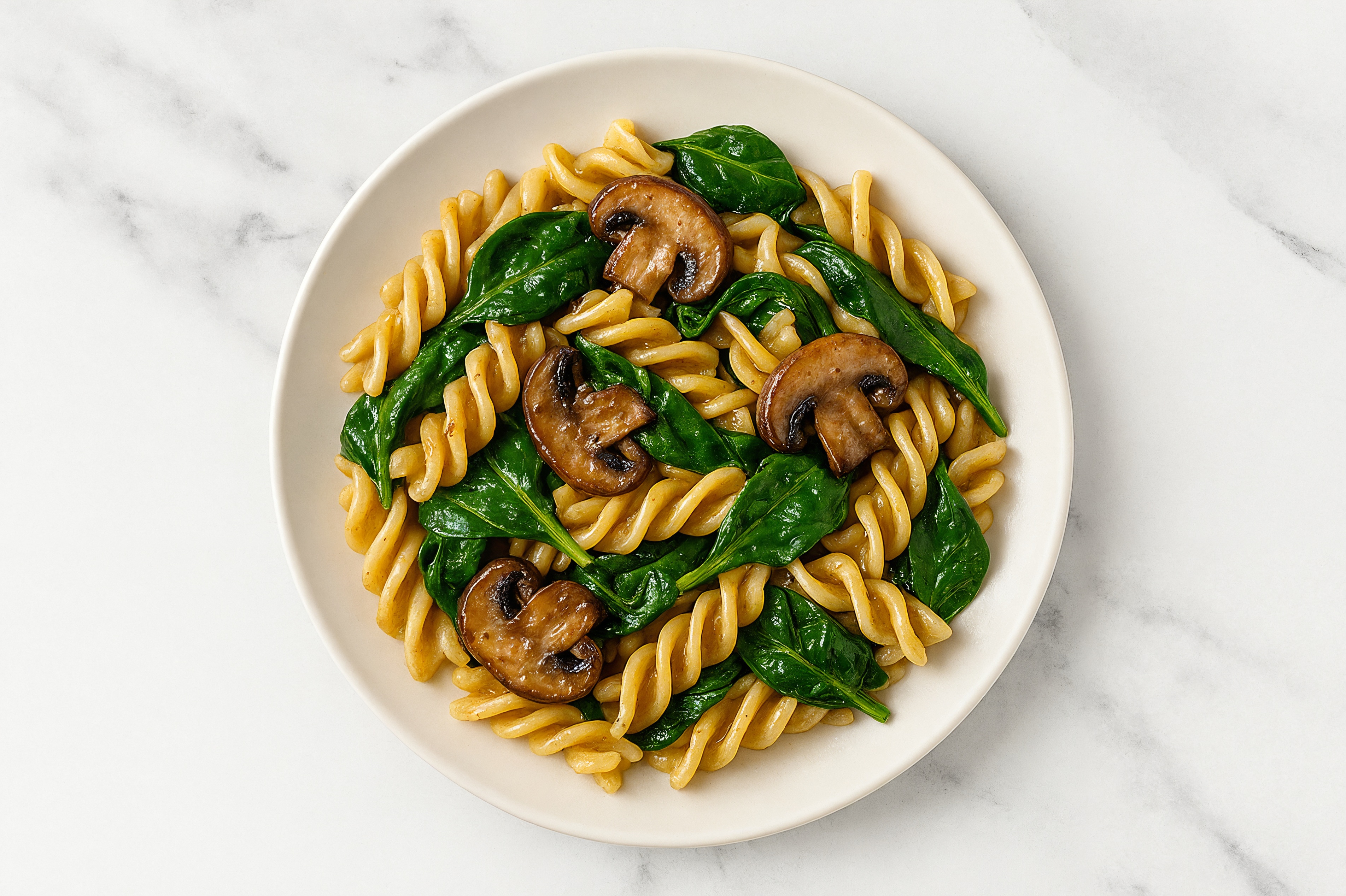  Fusilli with Brown Melt Organic Cold-Pressed Plant Butter + Mushrooms