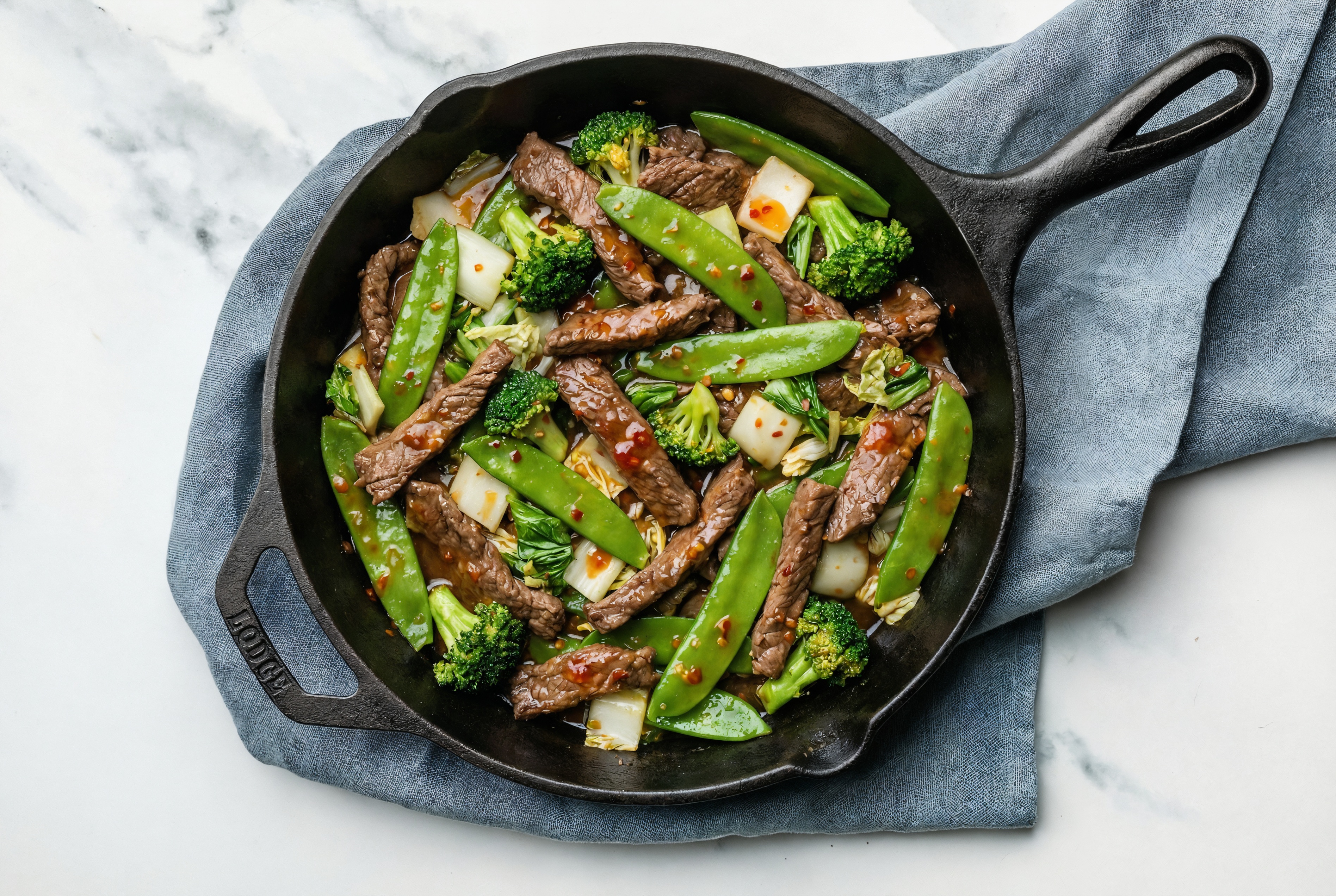 Sweet Chili Beef Strip Stir-Fry with Bok Choy