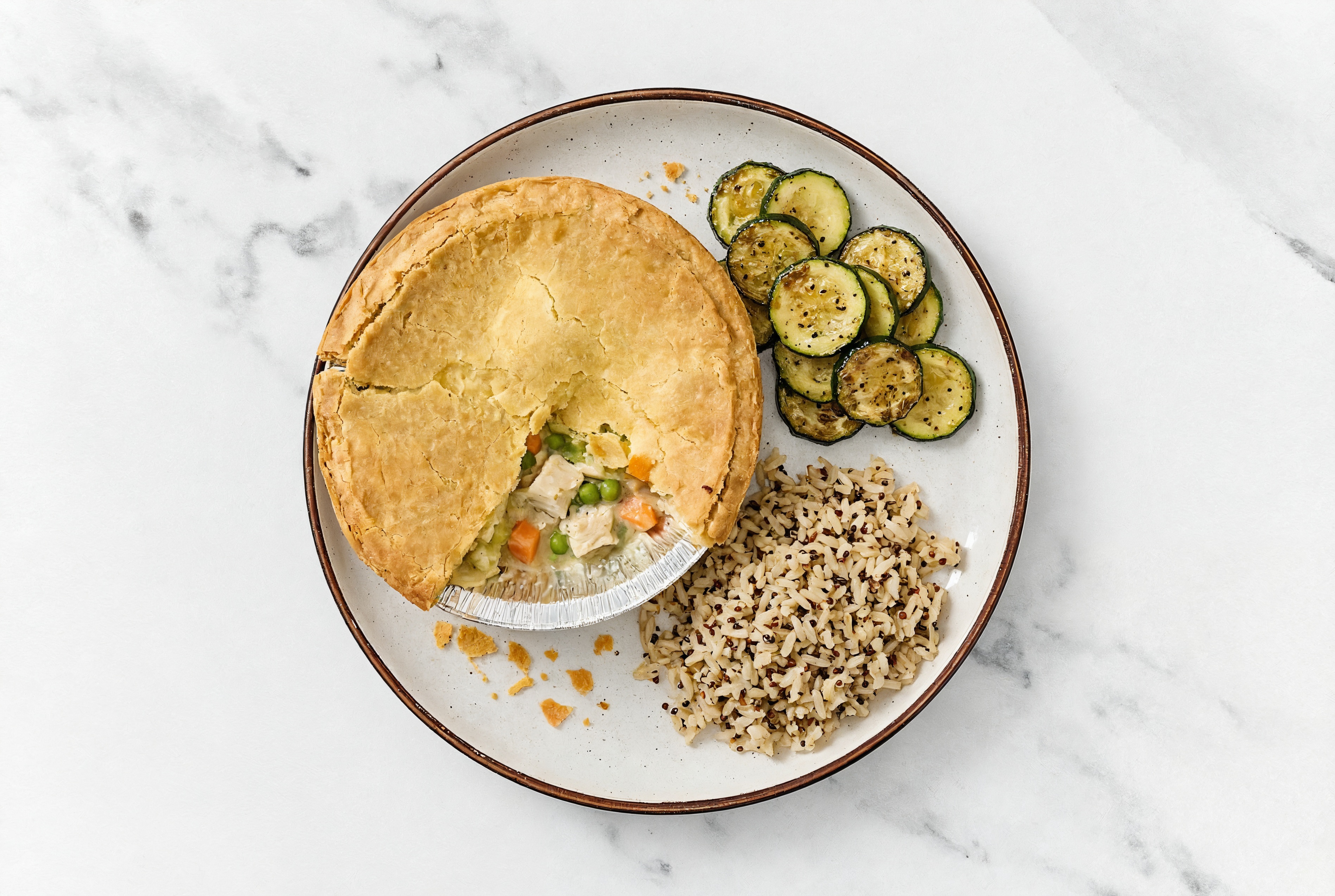 Chicken Pot Pie with Zucchini & Quinoa Blend