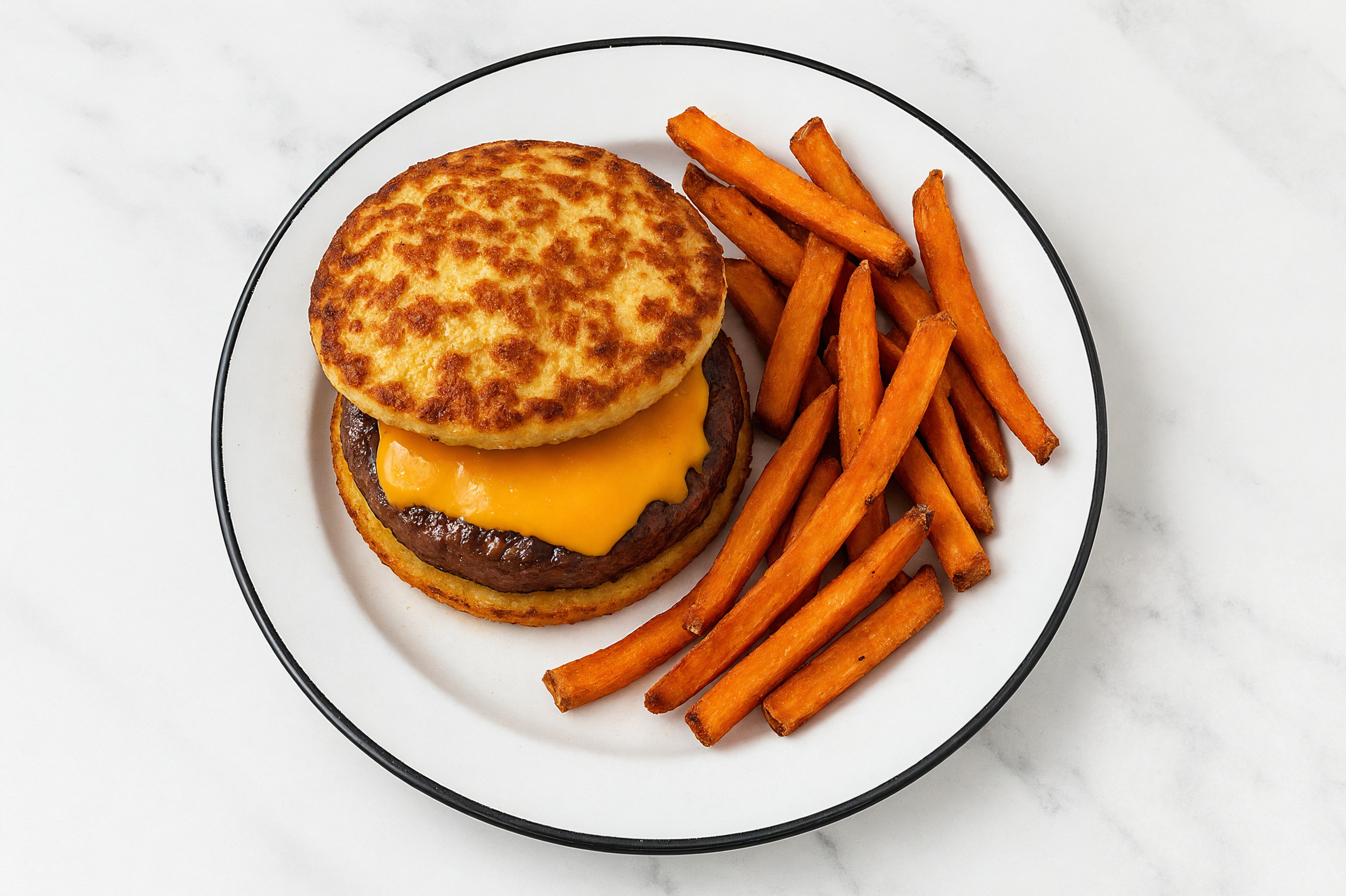Grain-Free Cheeseburger + Sweet Potato Fries