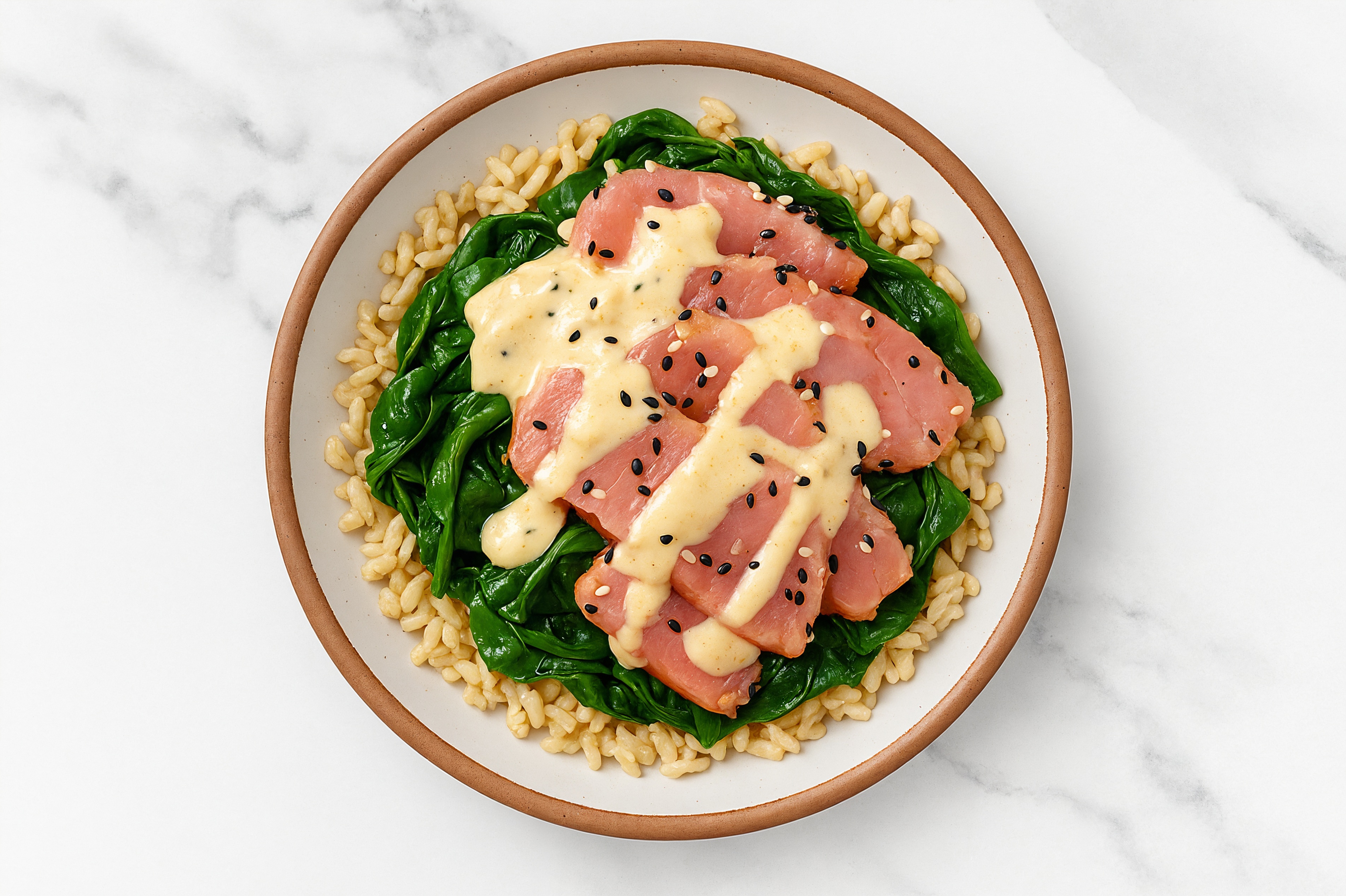 Tuna Brown Rice Bowl with Miso & Organic Spinach
