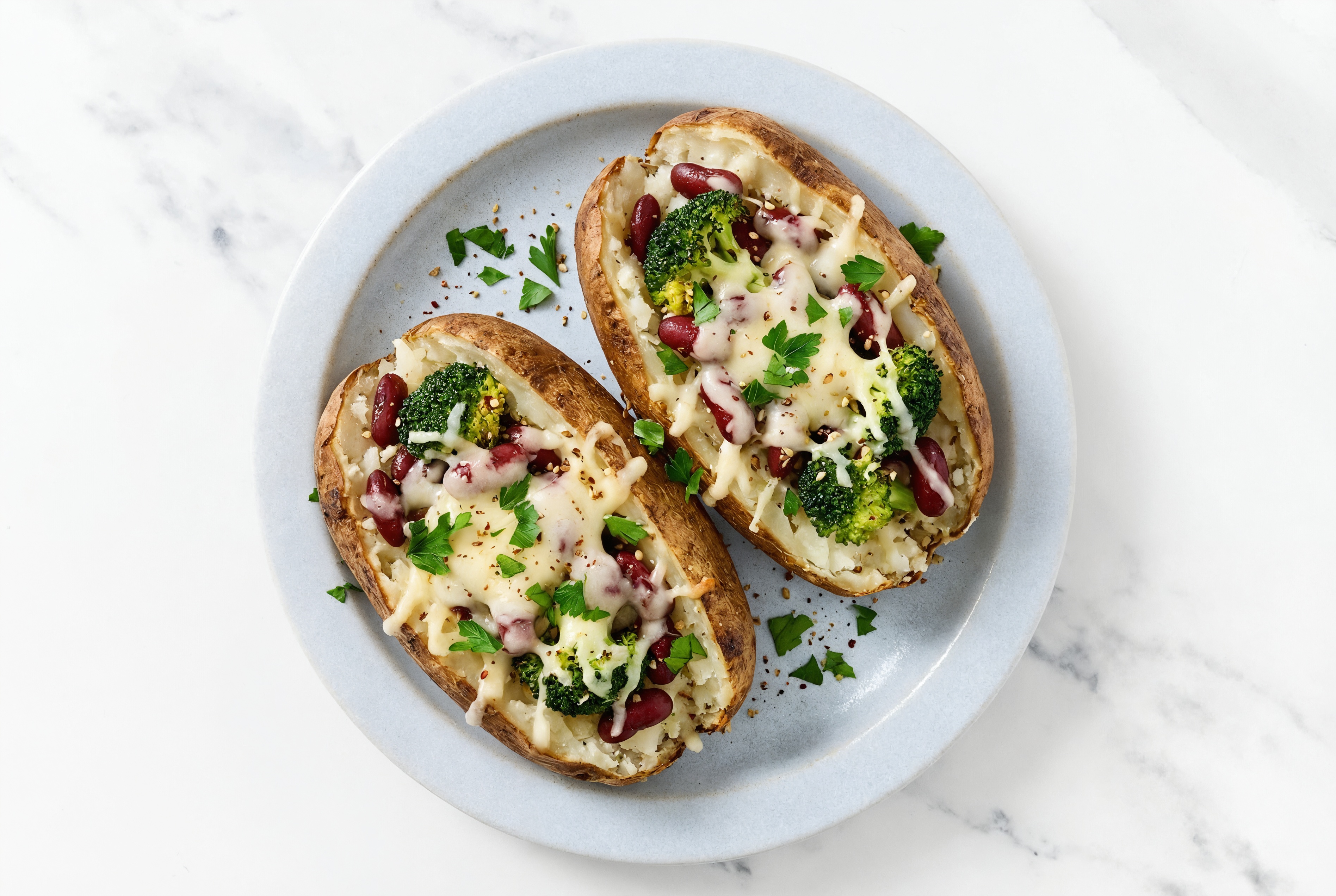  Russet Potato Stuffed with Za'atar Organic Broccoli