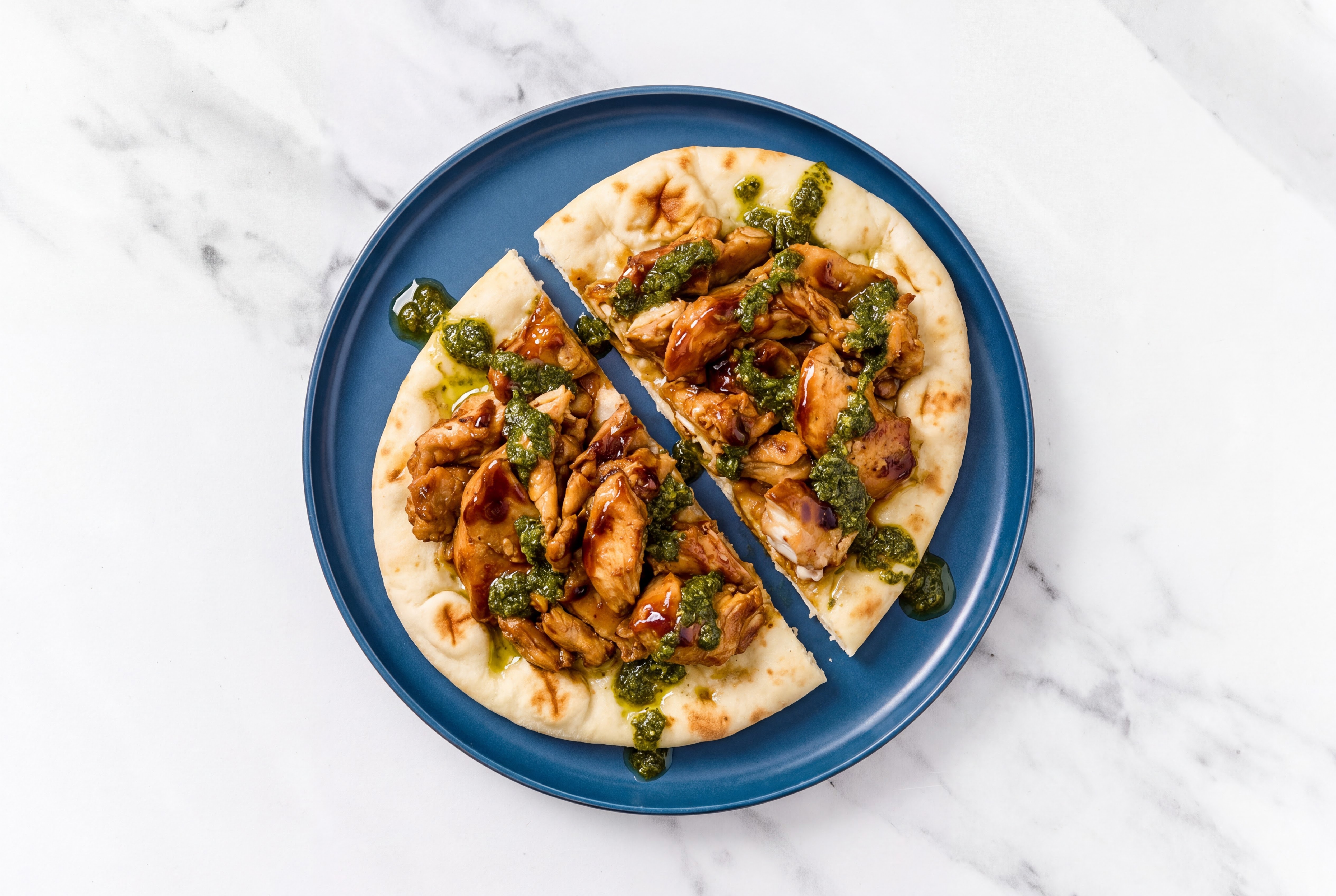 Herby Korean BBQ Chicken Flatbread with Traditional Naan
