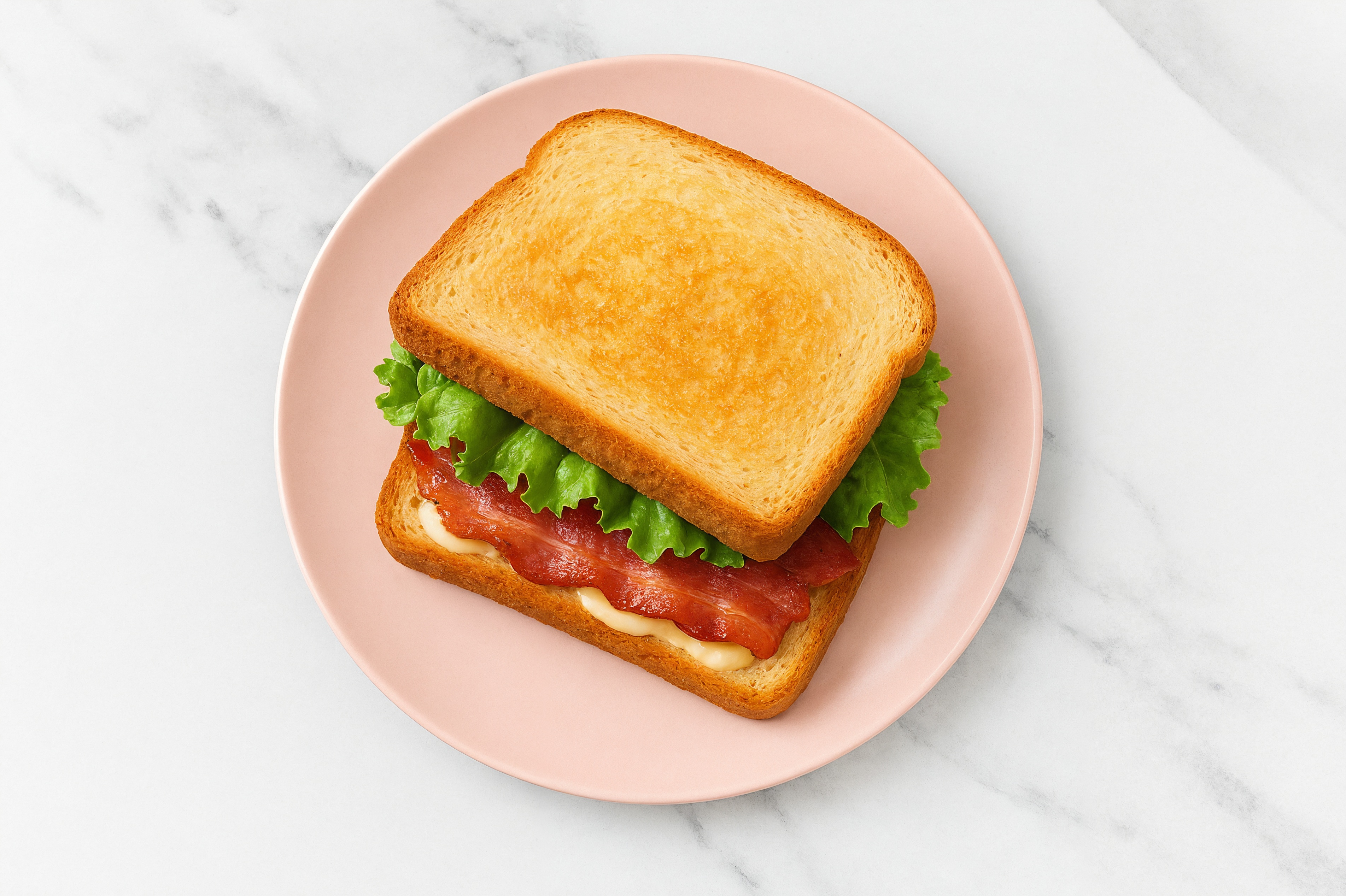 Creamy Horseradish Turkey Bacon Sandwich with Green Leaf Lettuce on Honey White Bread