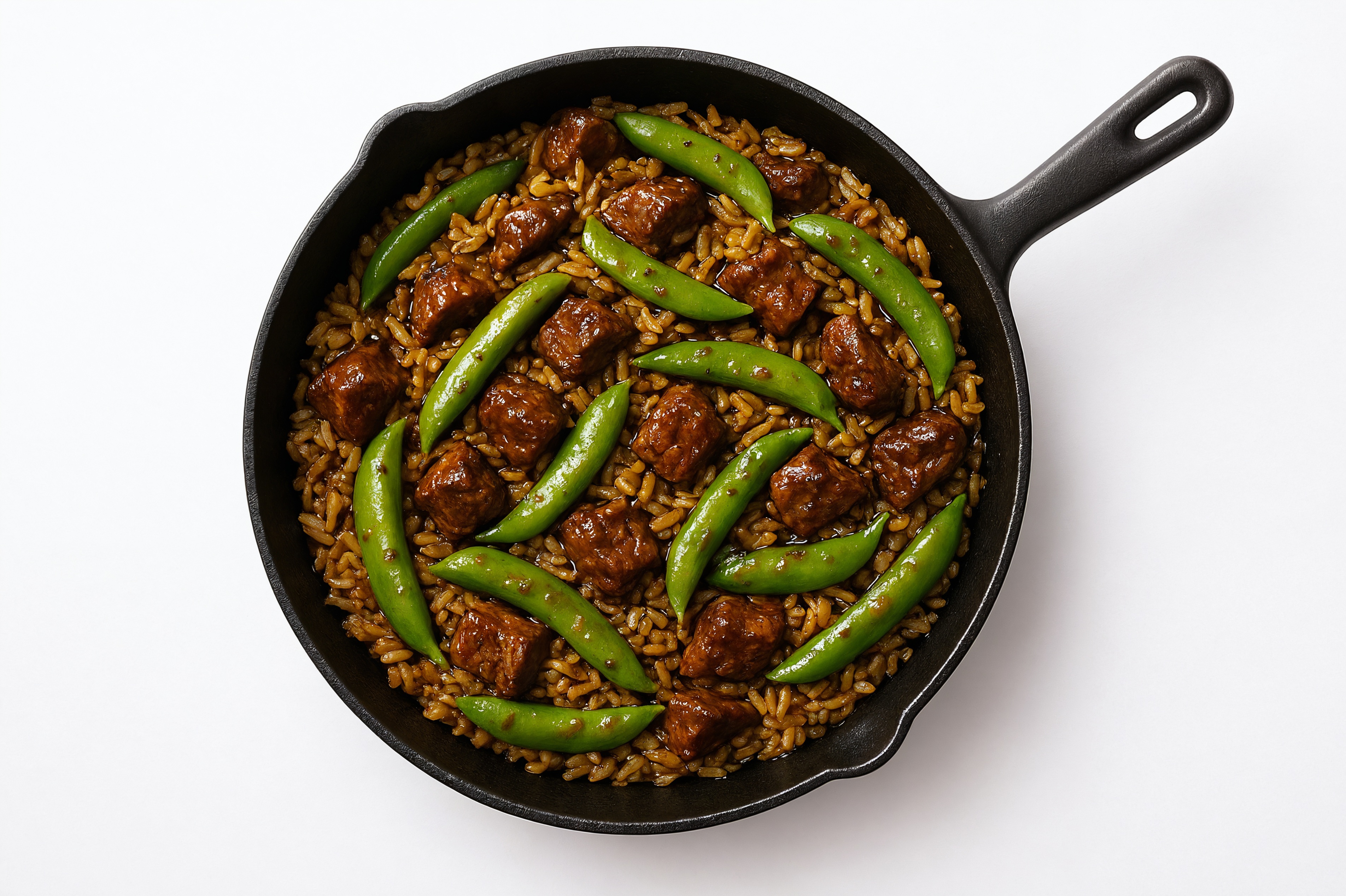Teriyaki Pea Snap + Bison Stir-Fry with Brown Rice