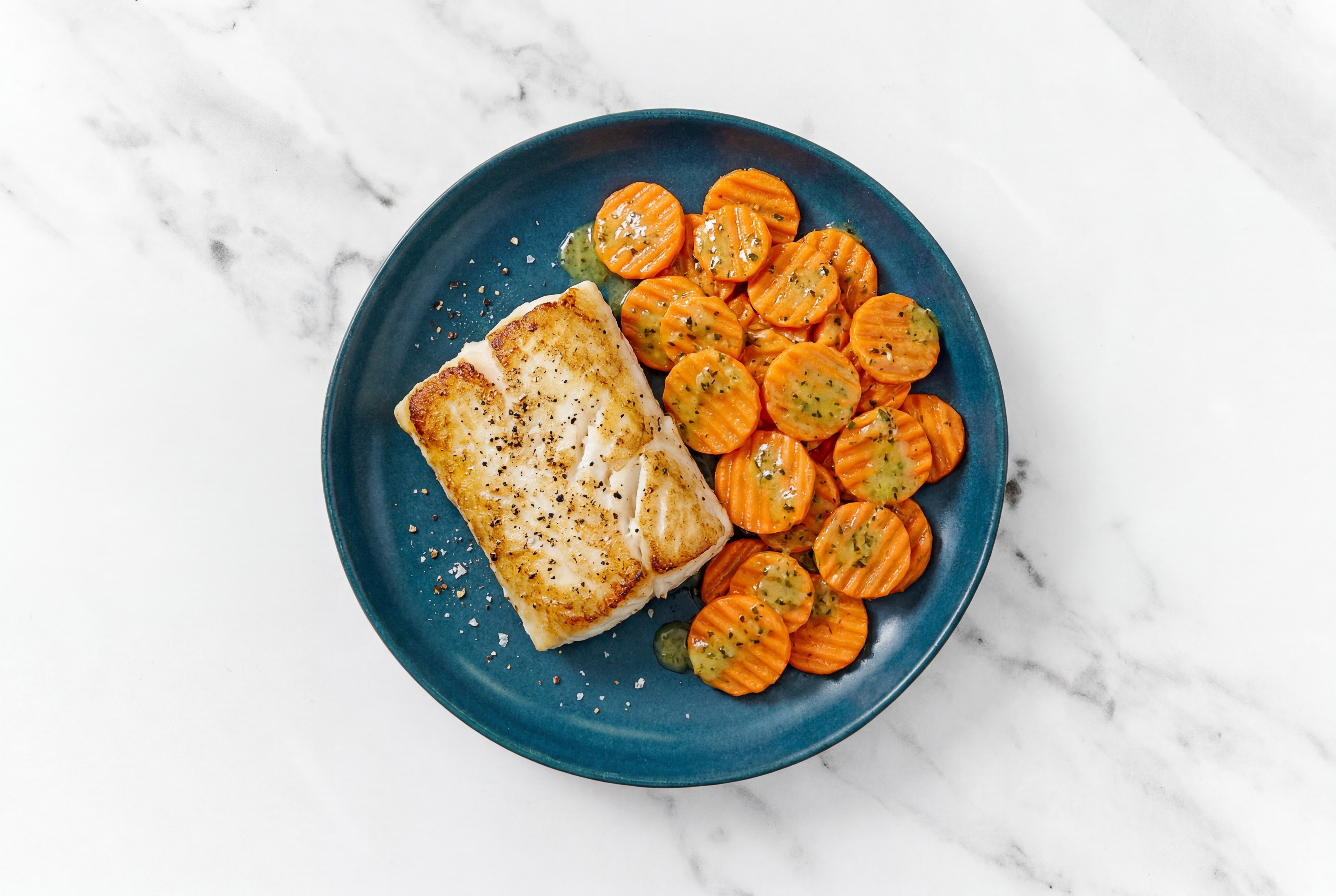Seared Barramundi + Garlic Carrots