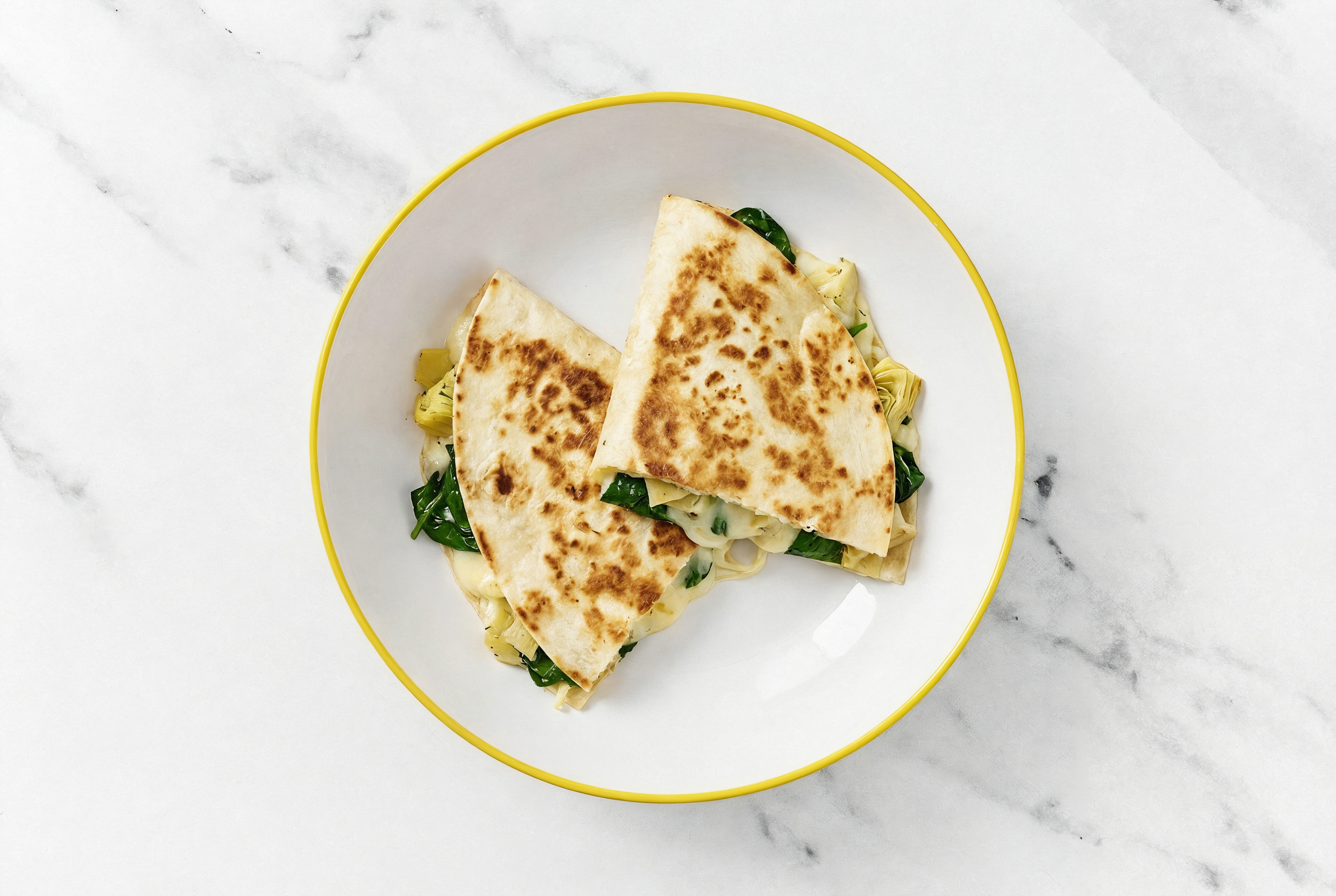 Speedy Organic Spinach Artichoke Quesadilla