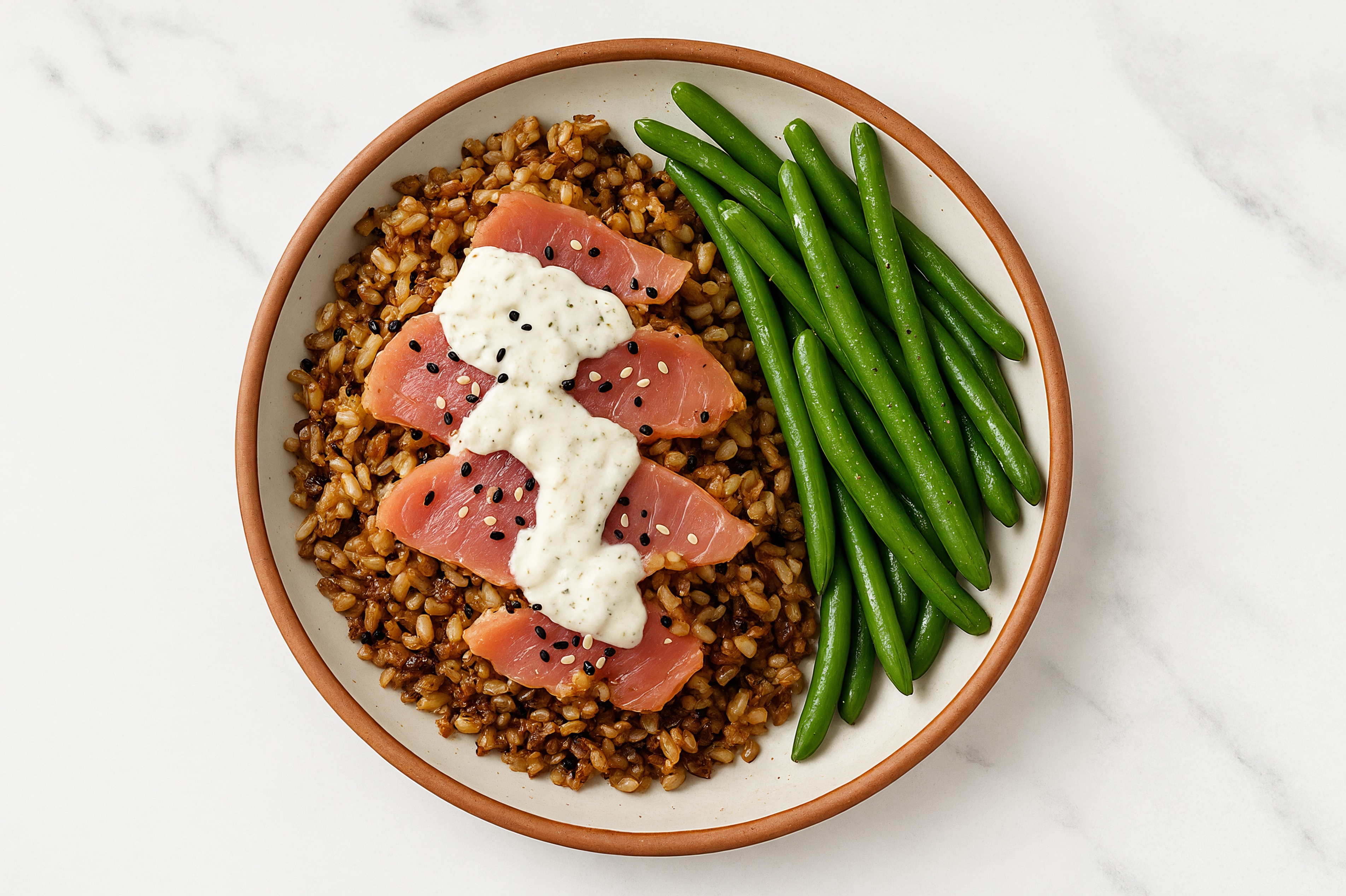 Tuna Seven Grain Bowl with Dairy-Free Tzatziki & Green Beans