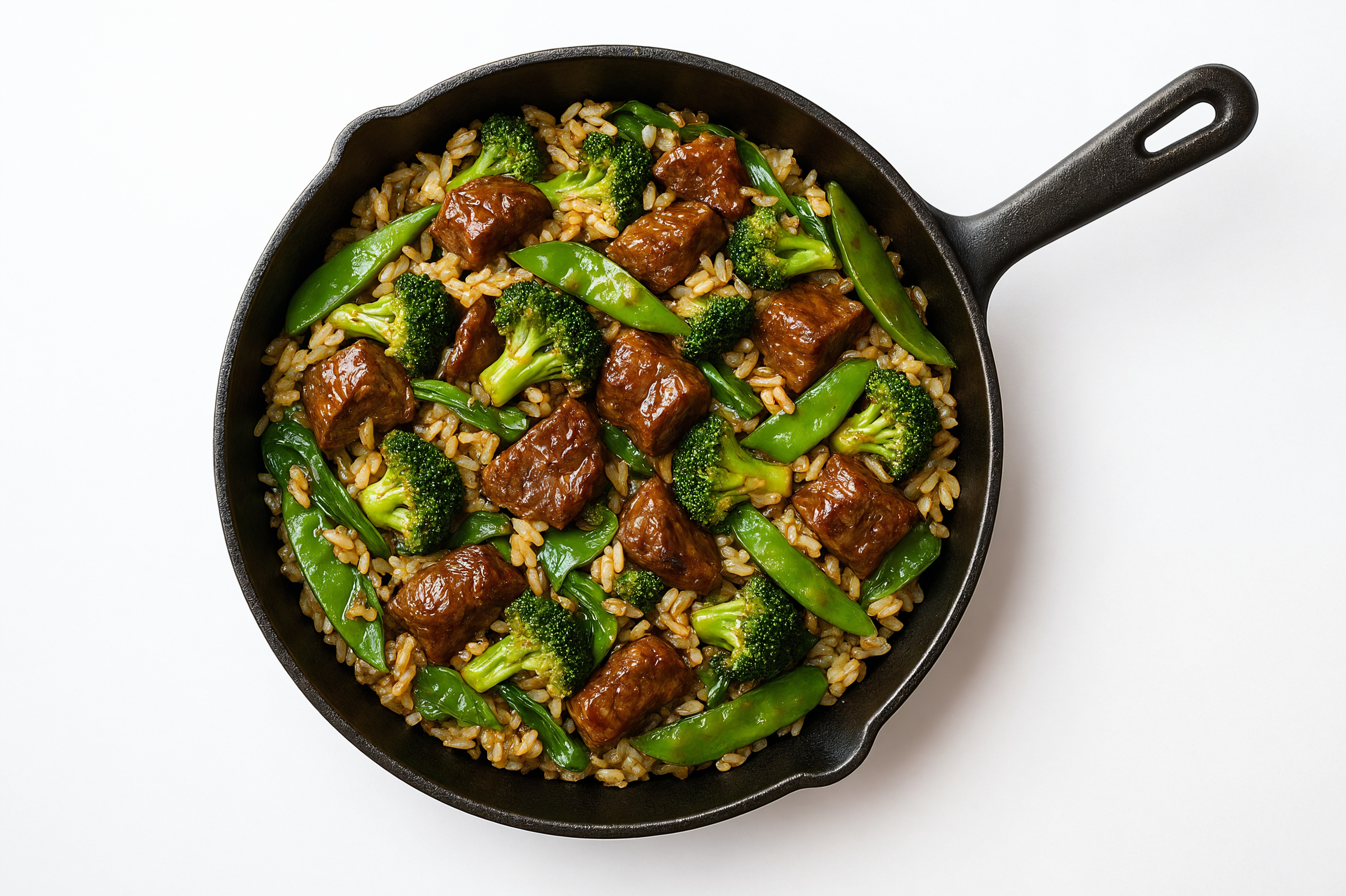 Teriyaki Bok Choy + Lamb Stir-Fry with Long Grain White Rice