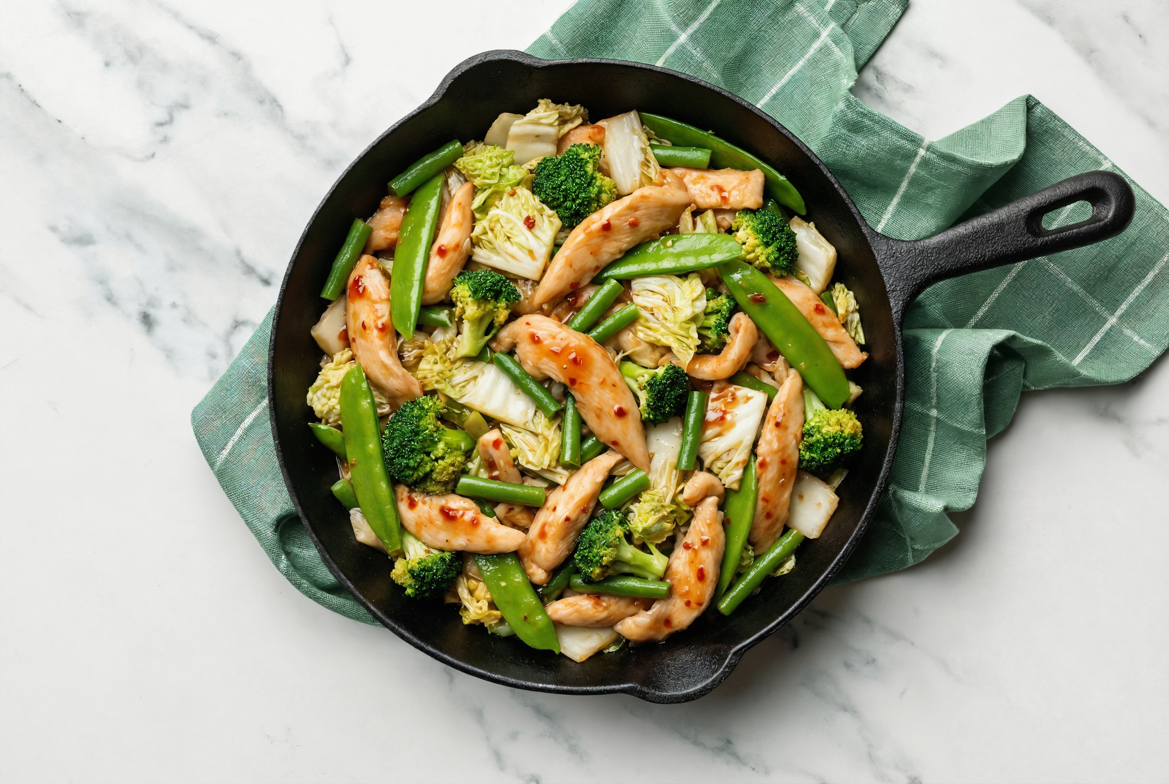 Sweet Chili Lime Chicken with Bok Choy Mix + Organic Green Beans Sauté