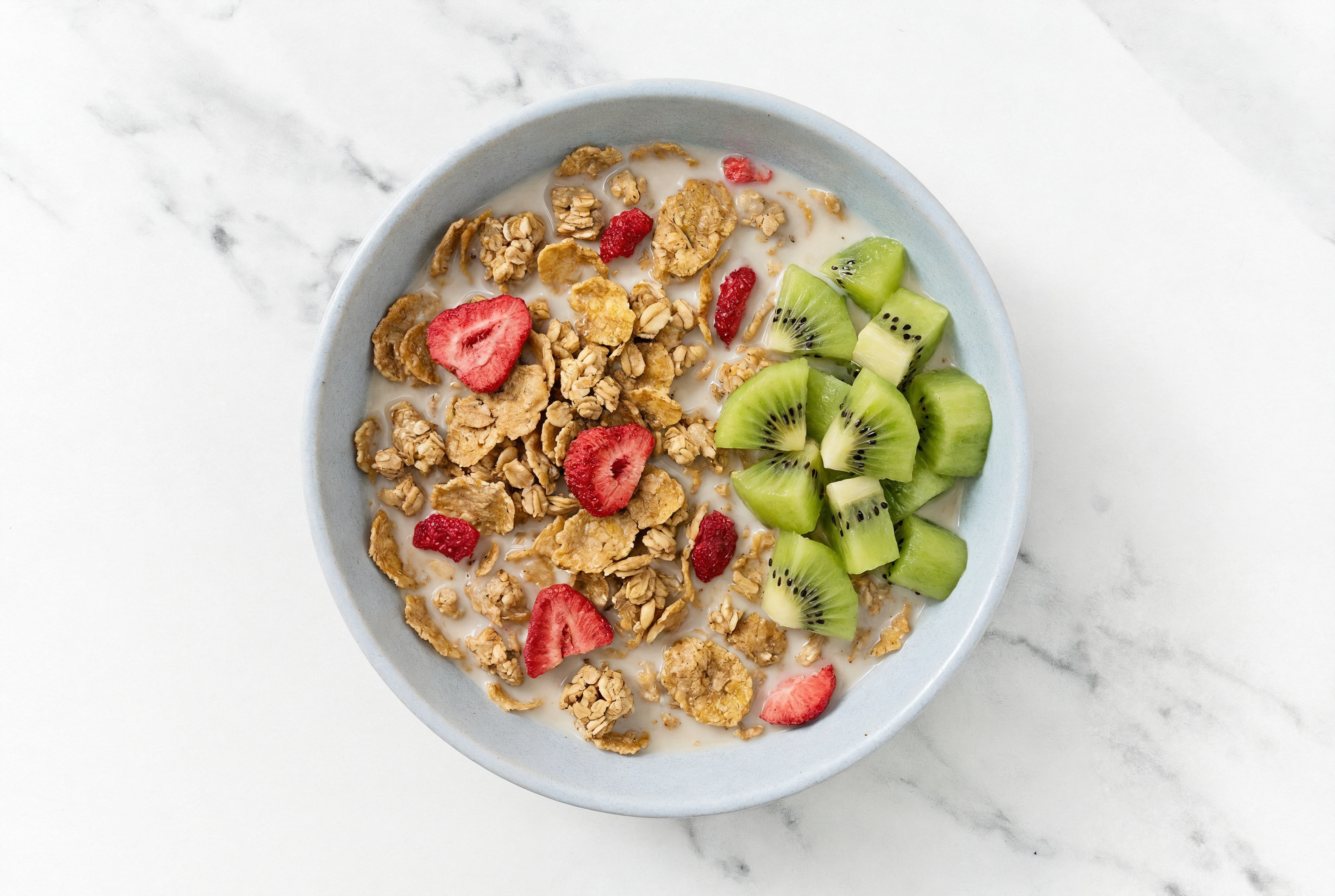 Kiwi Strawberry Crunch Cereal with Whole Milk