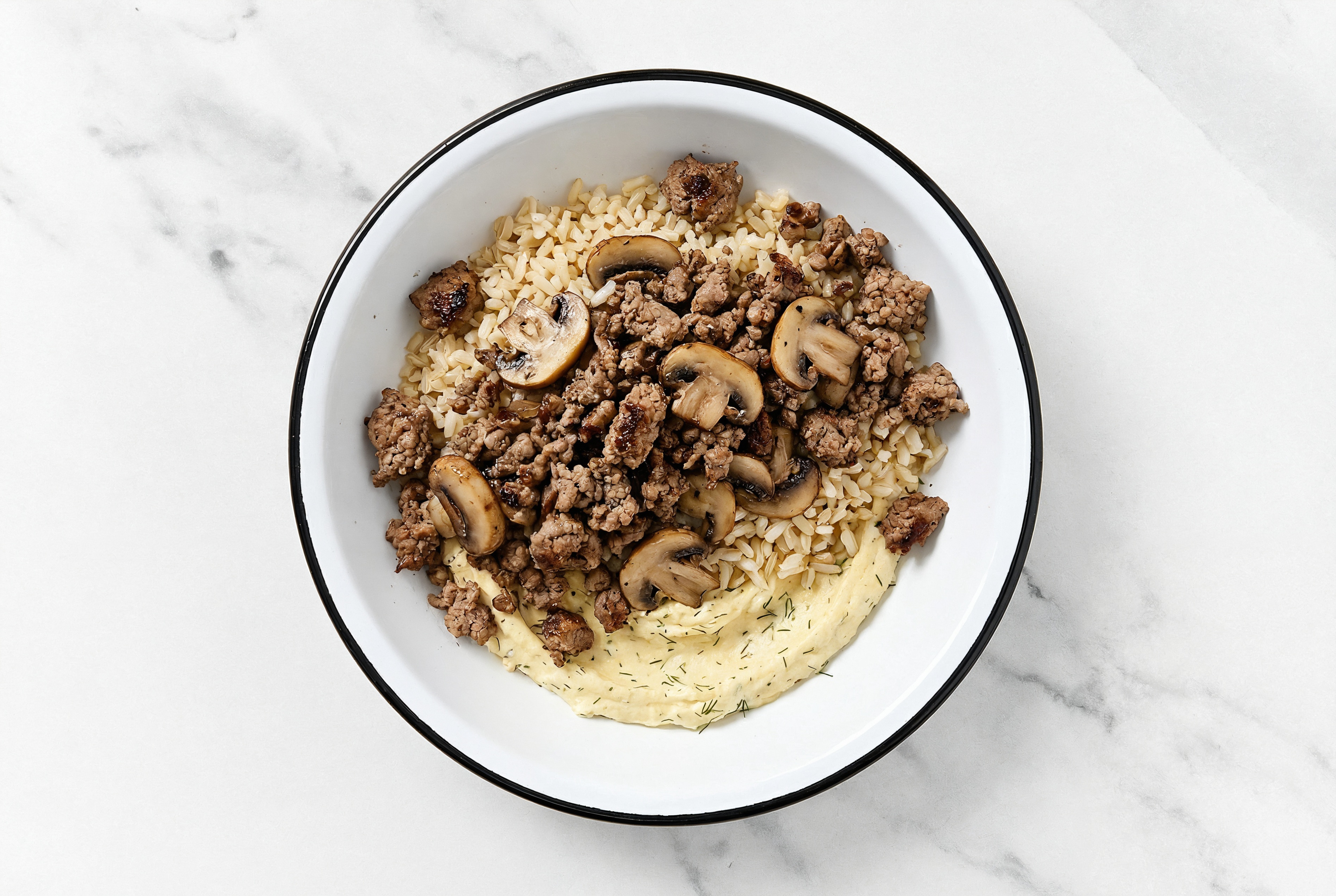 Lemon Dill Beef + Baby Bella Grain Bowl
