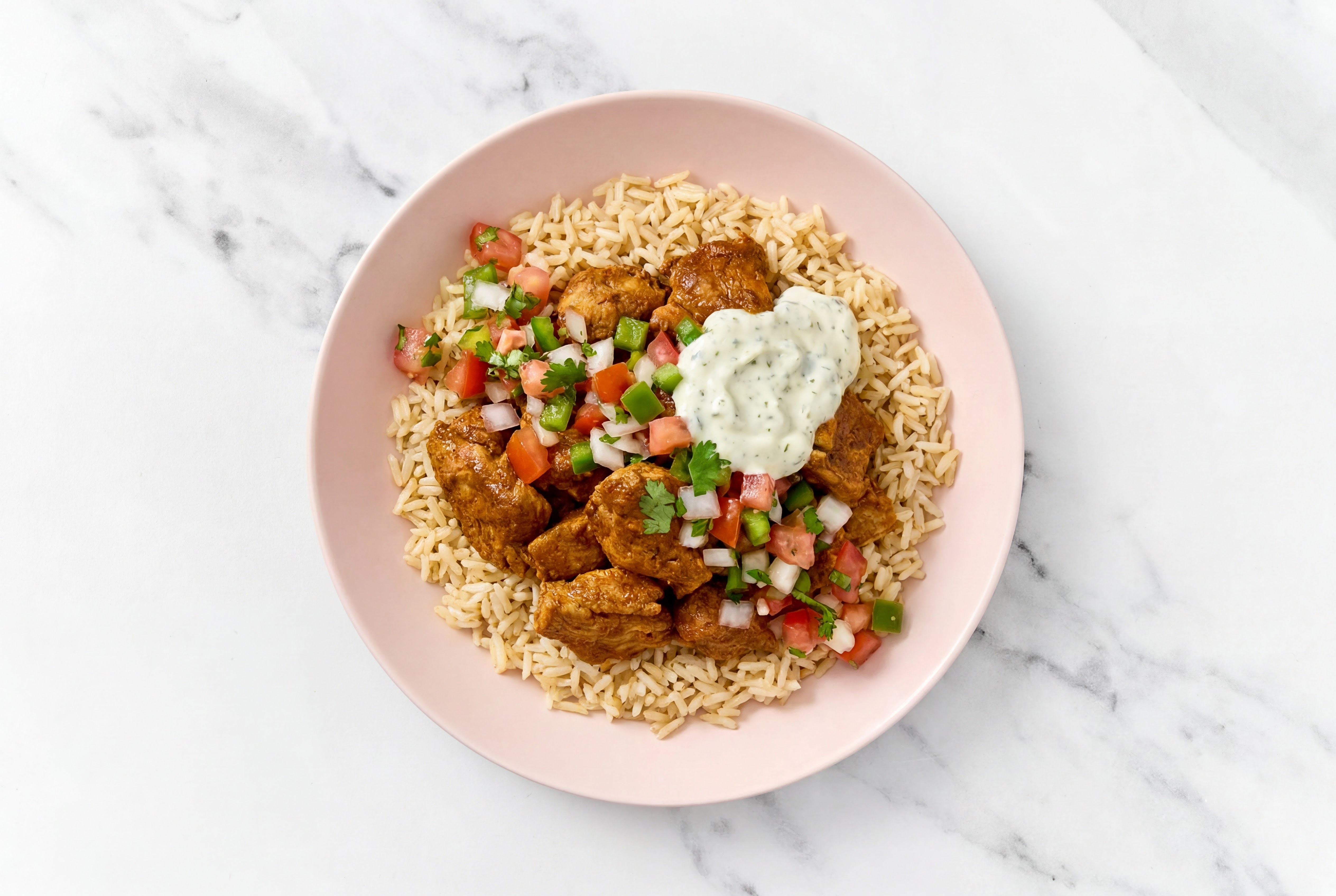 Tzatziki Chicken Tandoori Power Bowl with Rice Cooked in Bone Broth