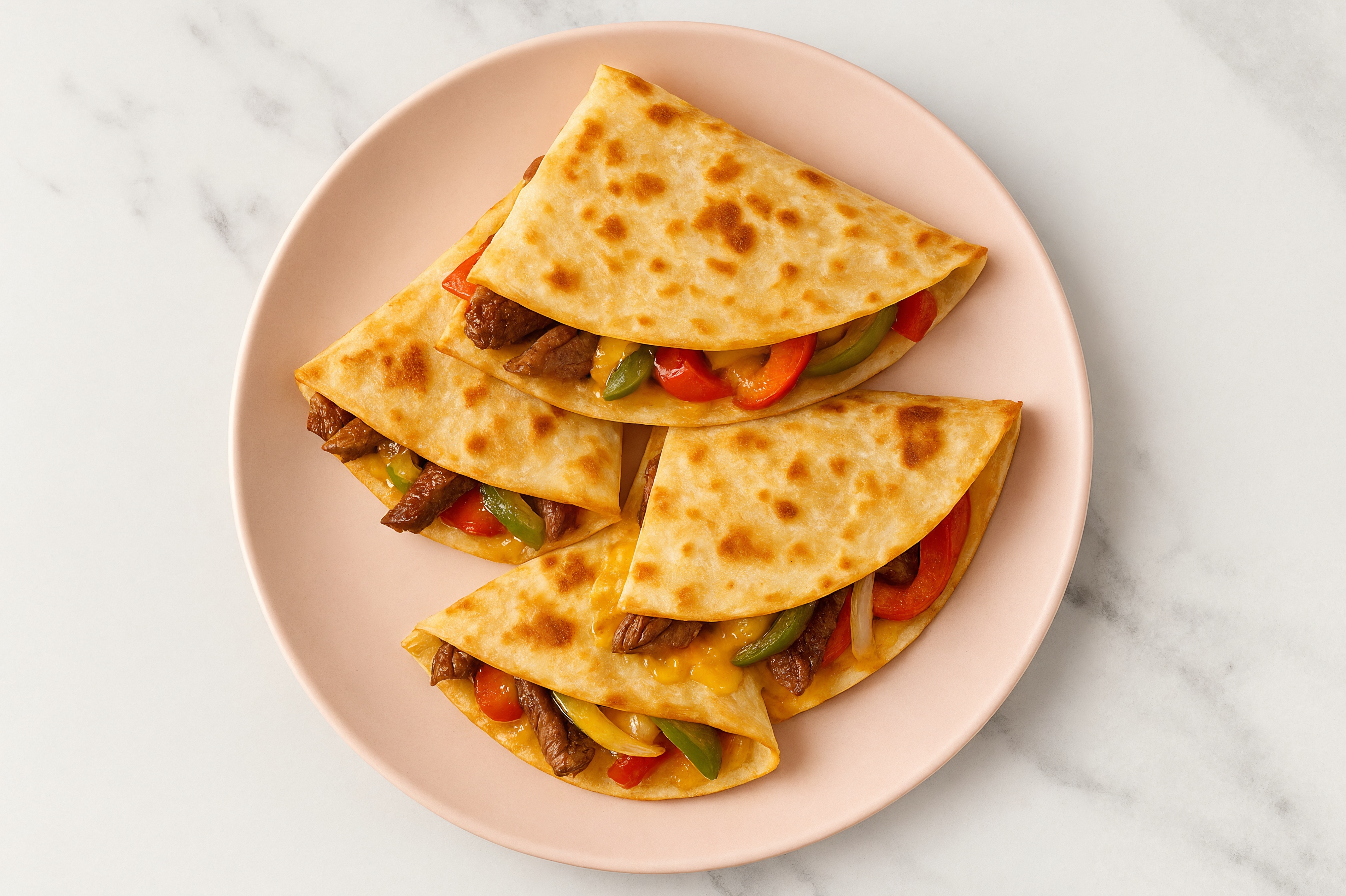 Steak Fajita Quesadillas with Sharp Cheddar Bar