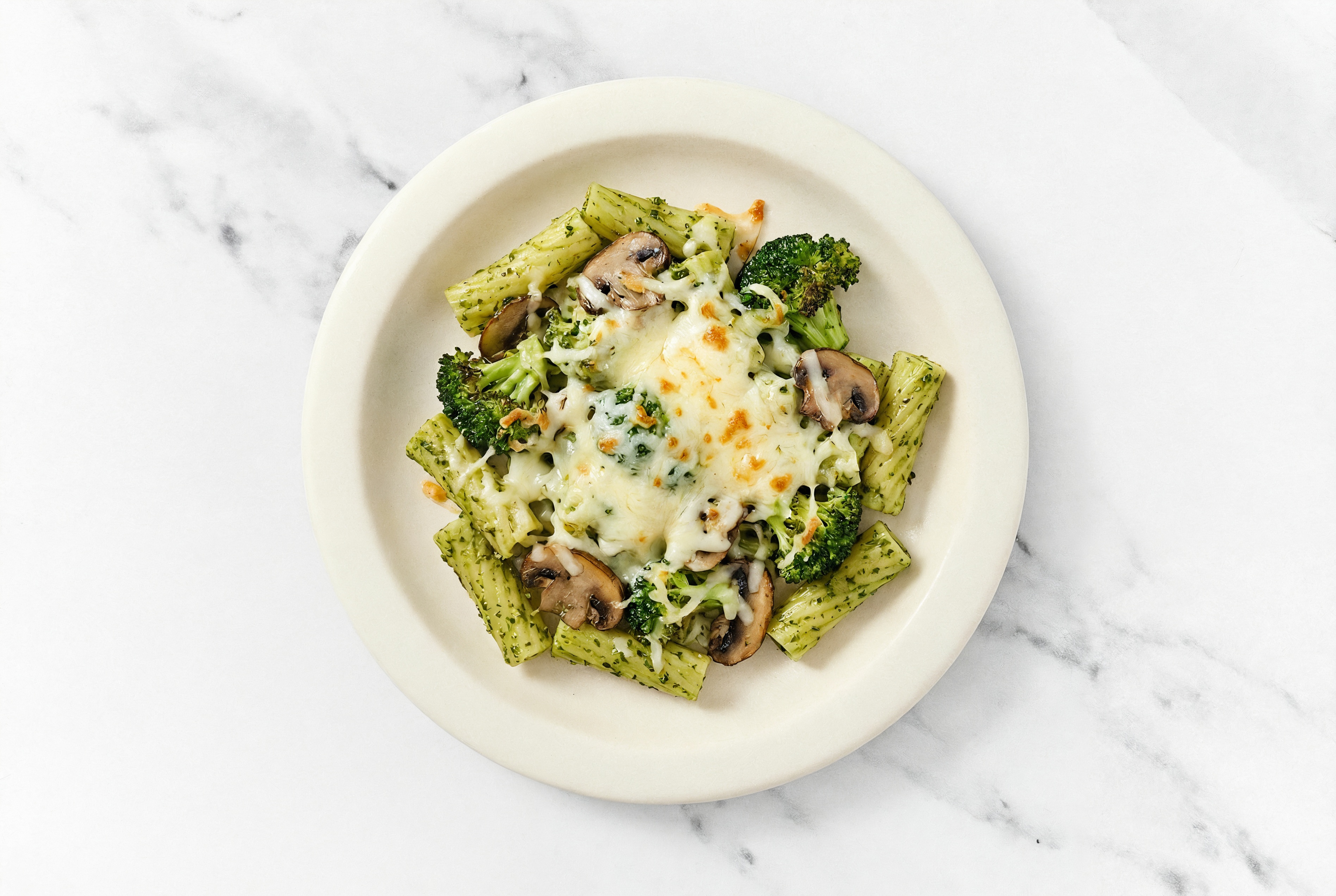 Herby Cheesy Veggie Pesto Rigatoni Pasta Bake