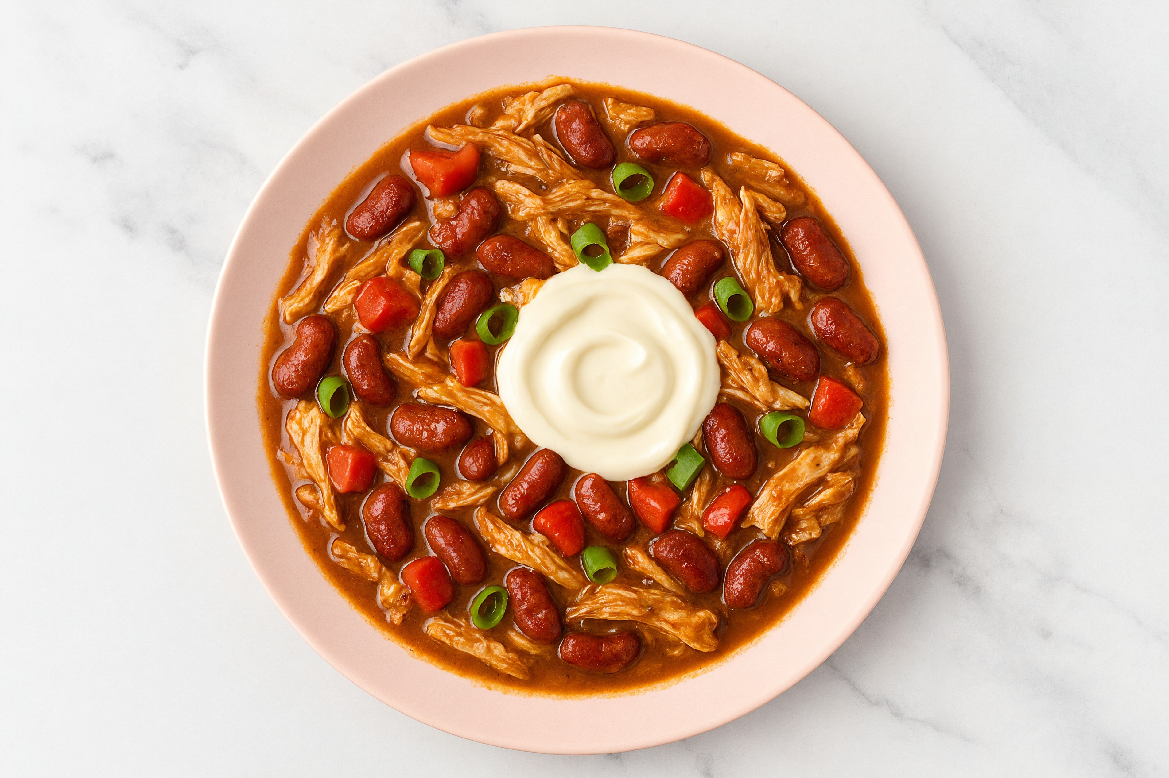 Creole Pulled Chicken Chili with Organic Red Peppers