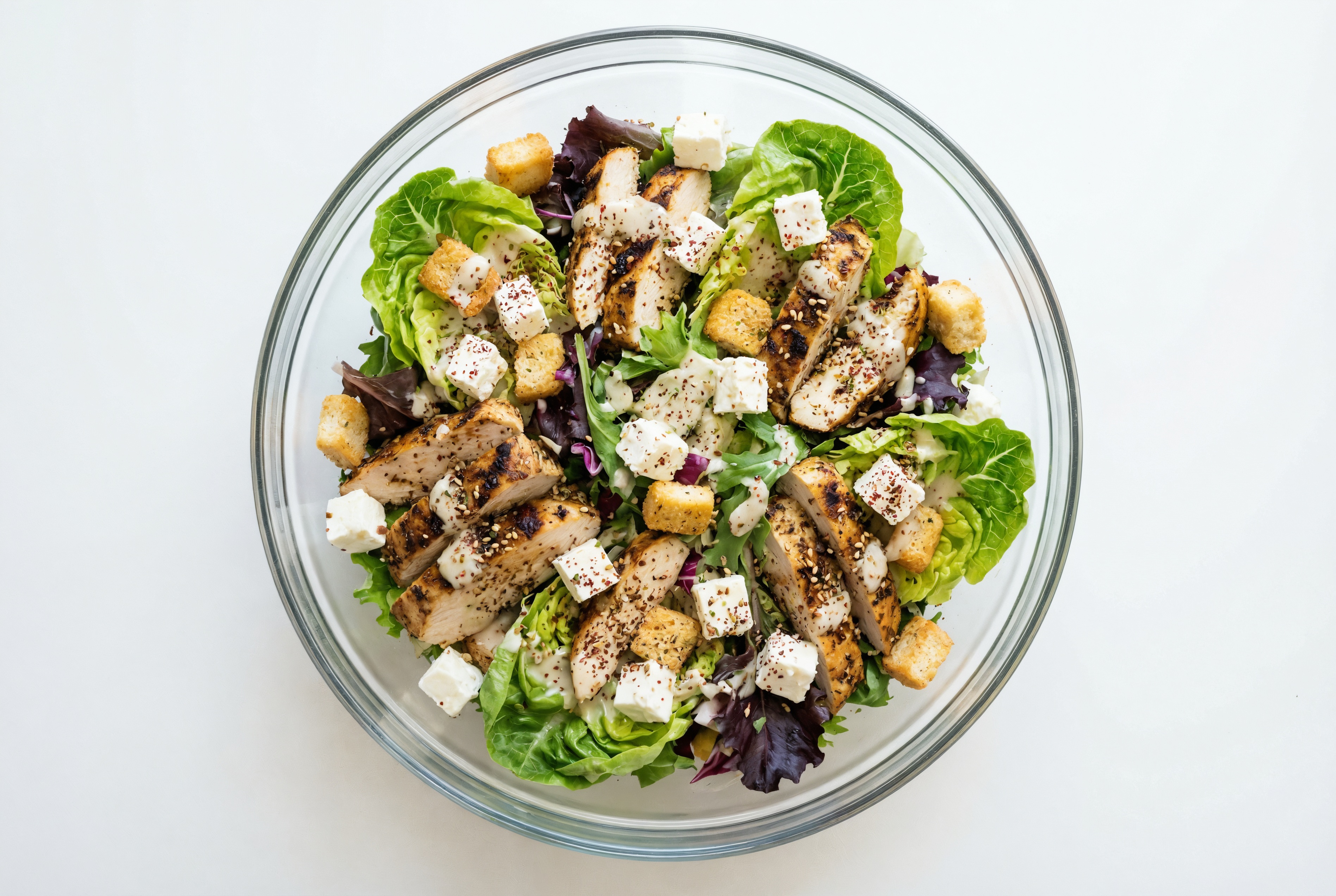 Mediterranean Grilled Breast Za'atar Little Gem Chicken Salad with Feta