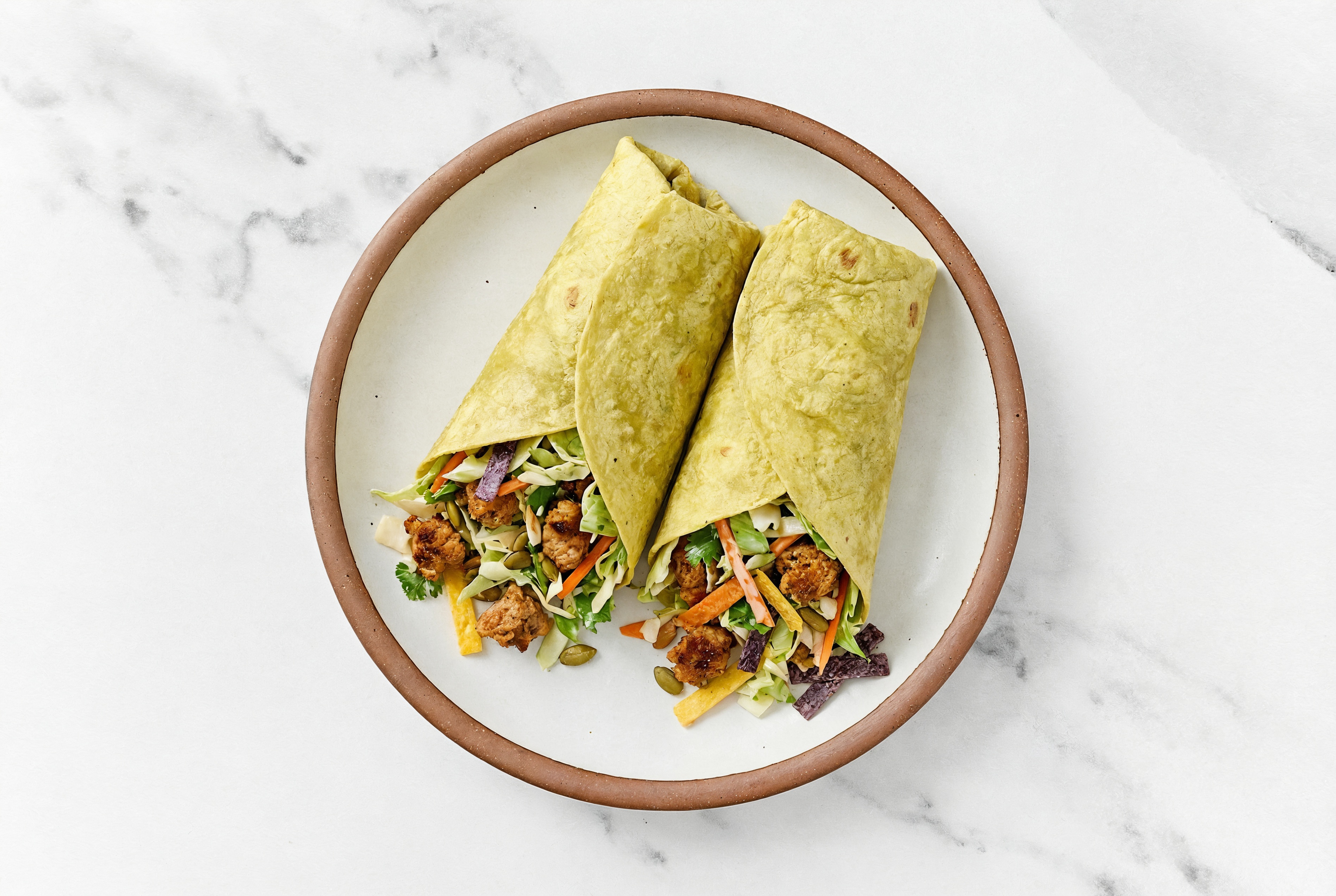 Spicy Southwestern Sausage + Veggie Wrap with Spinach Tortilla