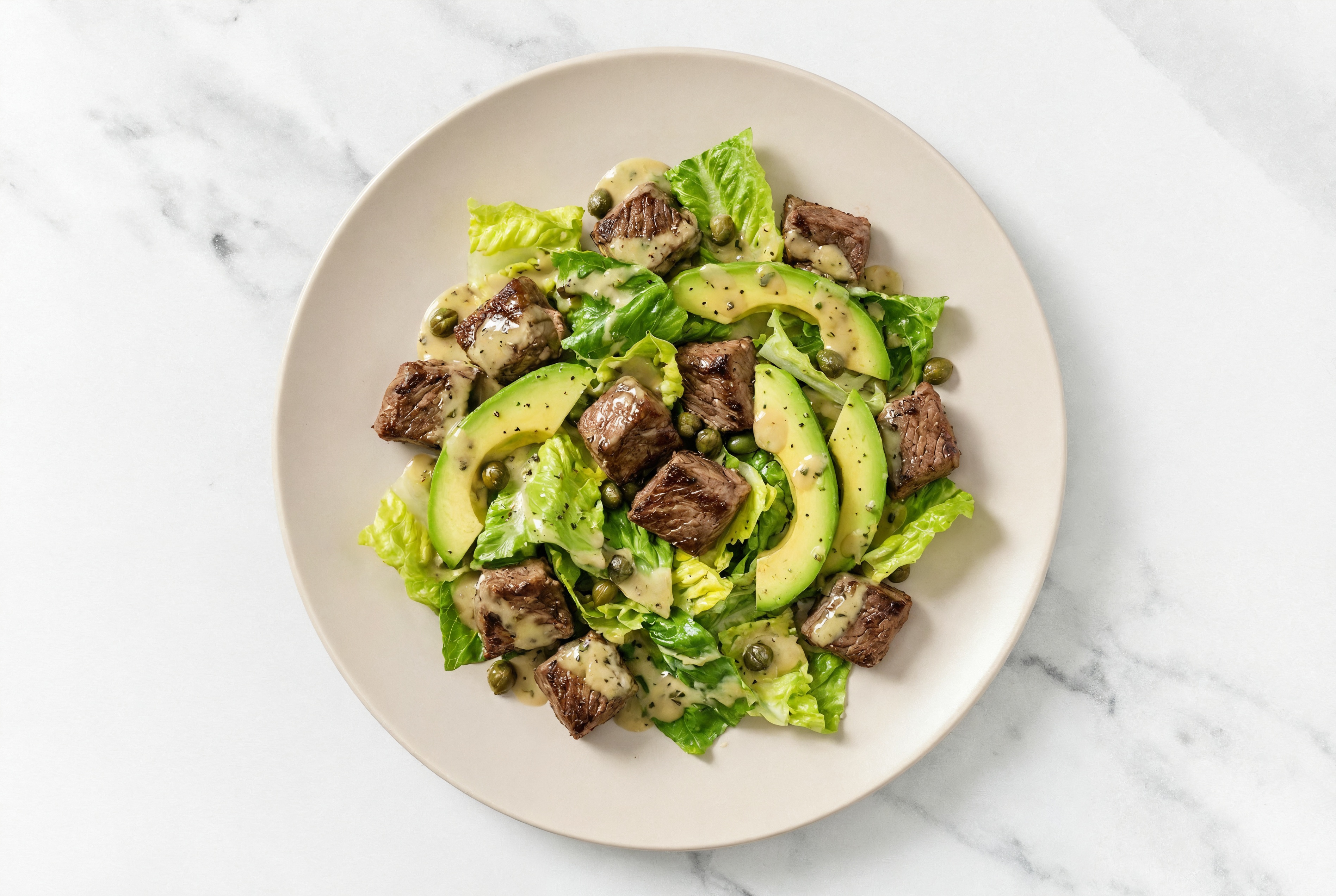 Tahini Bison + Avocado Salad
