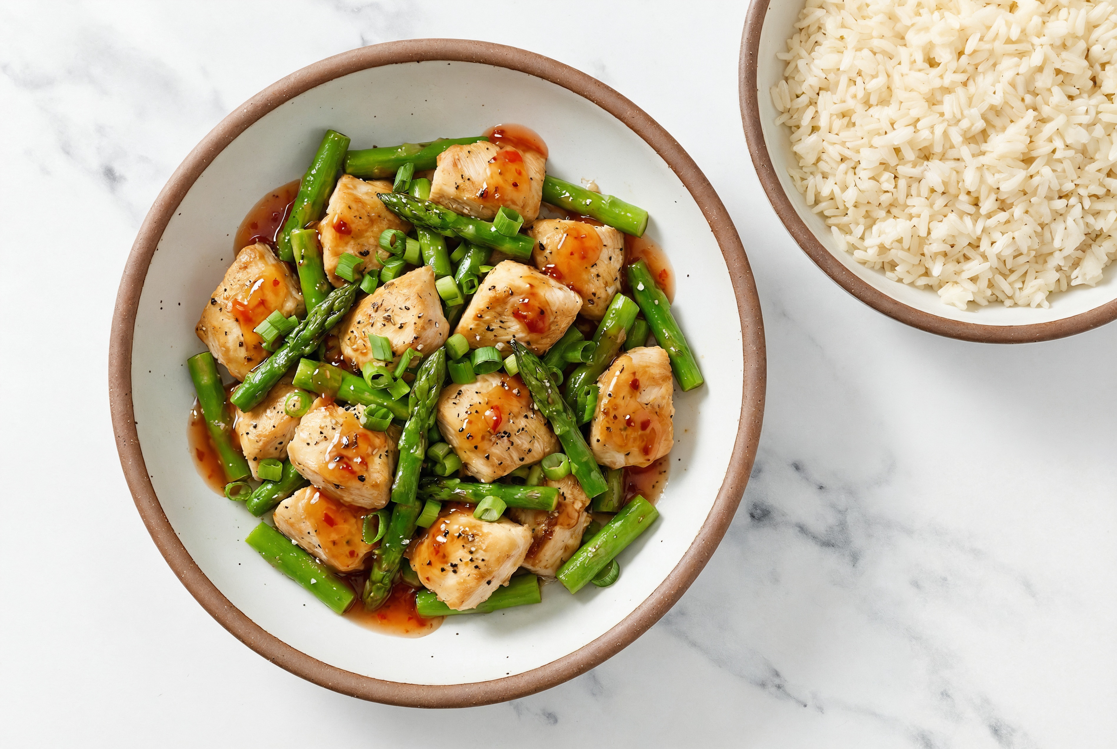 Sweet Chili Chicken + Asparagus Grain Bowl