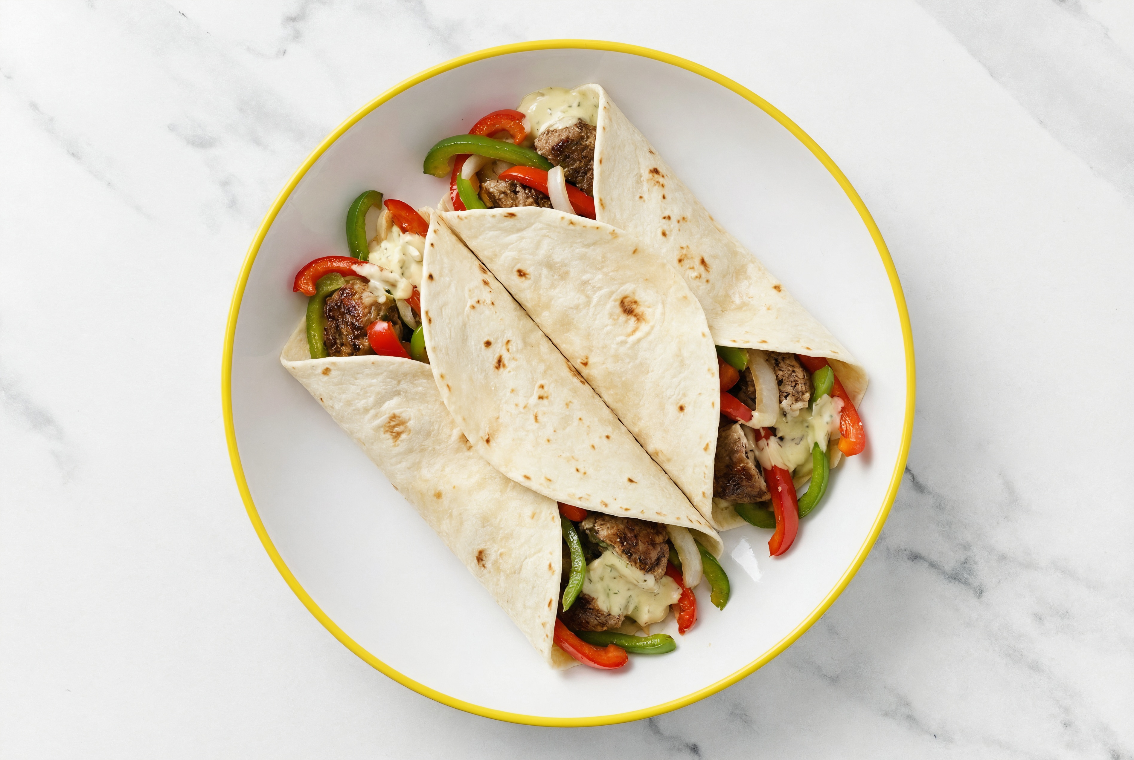 Garlicky Meatball Wraps