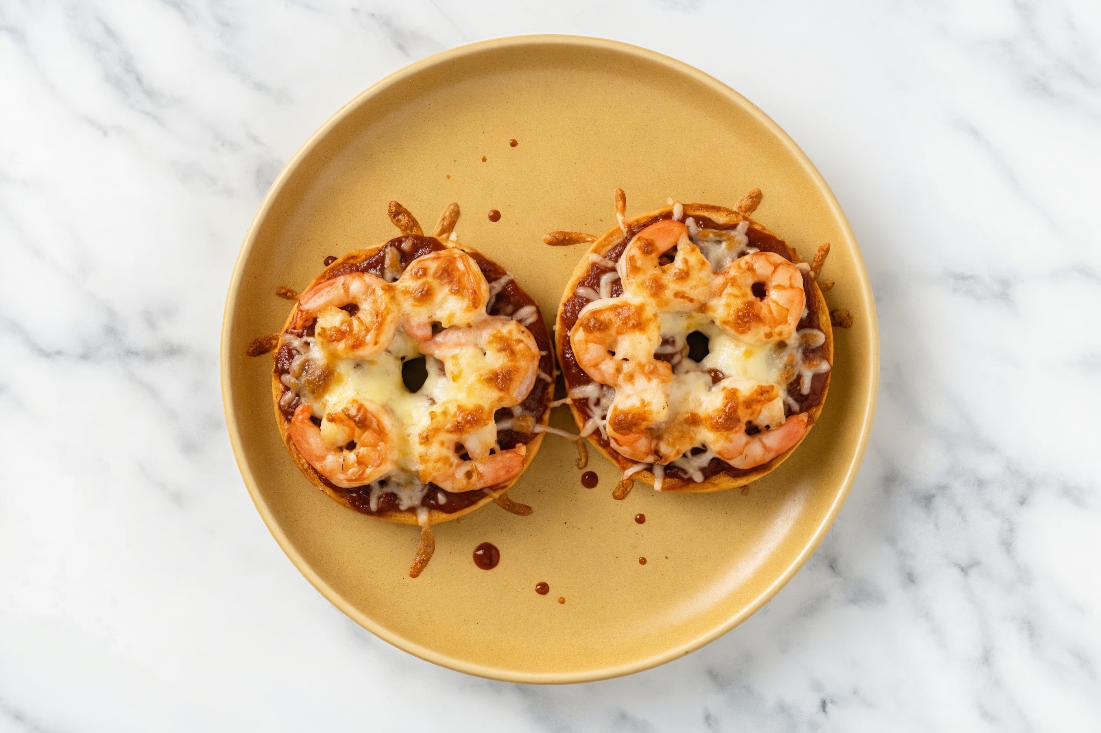 BBQ Shrimp Pizza Gluten-Free Plain Bagels