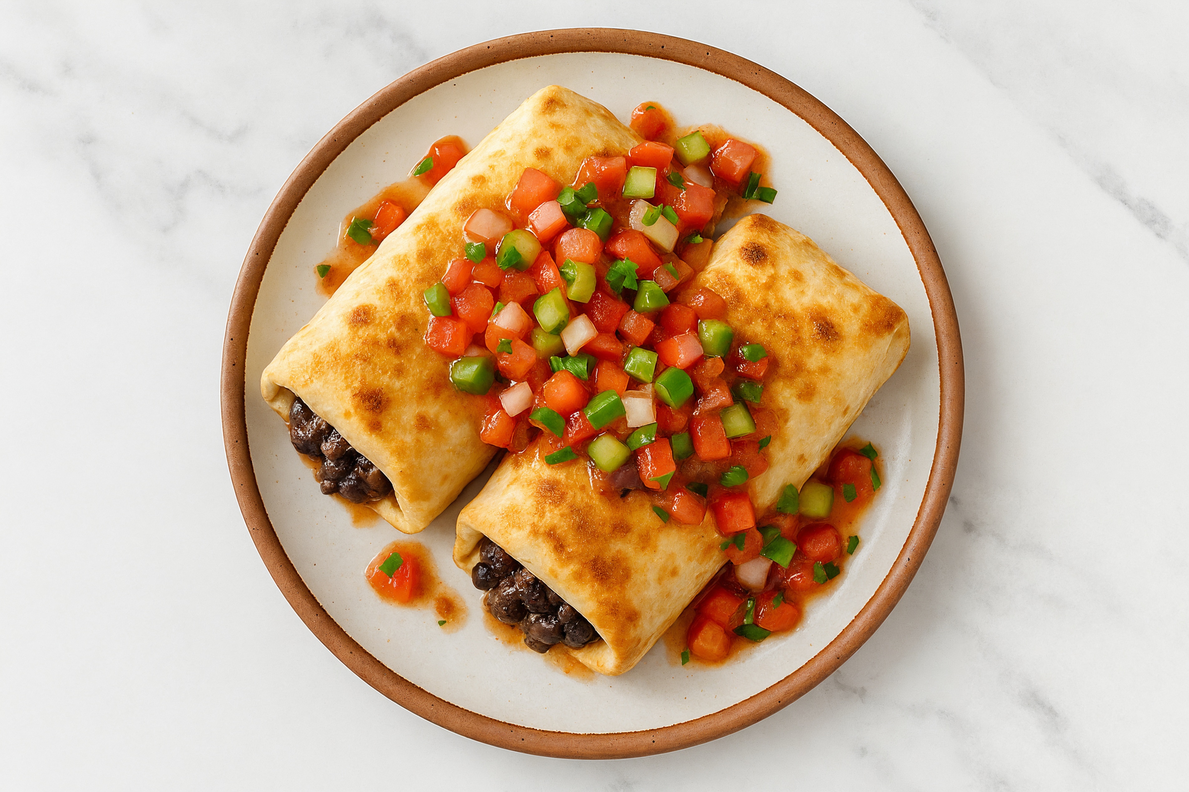 Baked Cuban Black Beans Spiced Ribeye Chimichangas