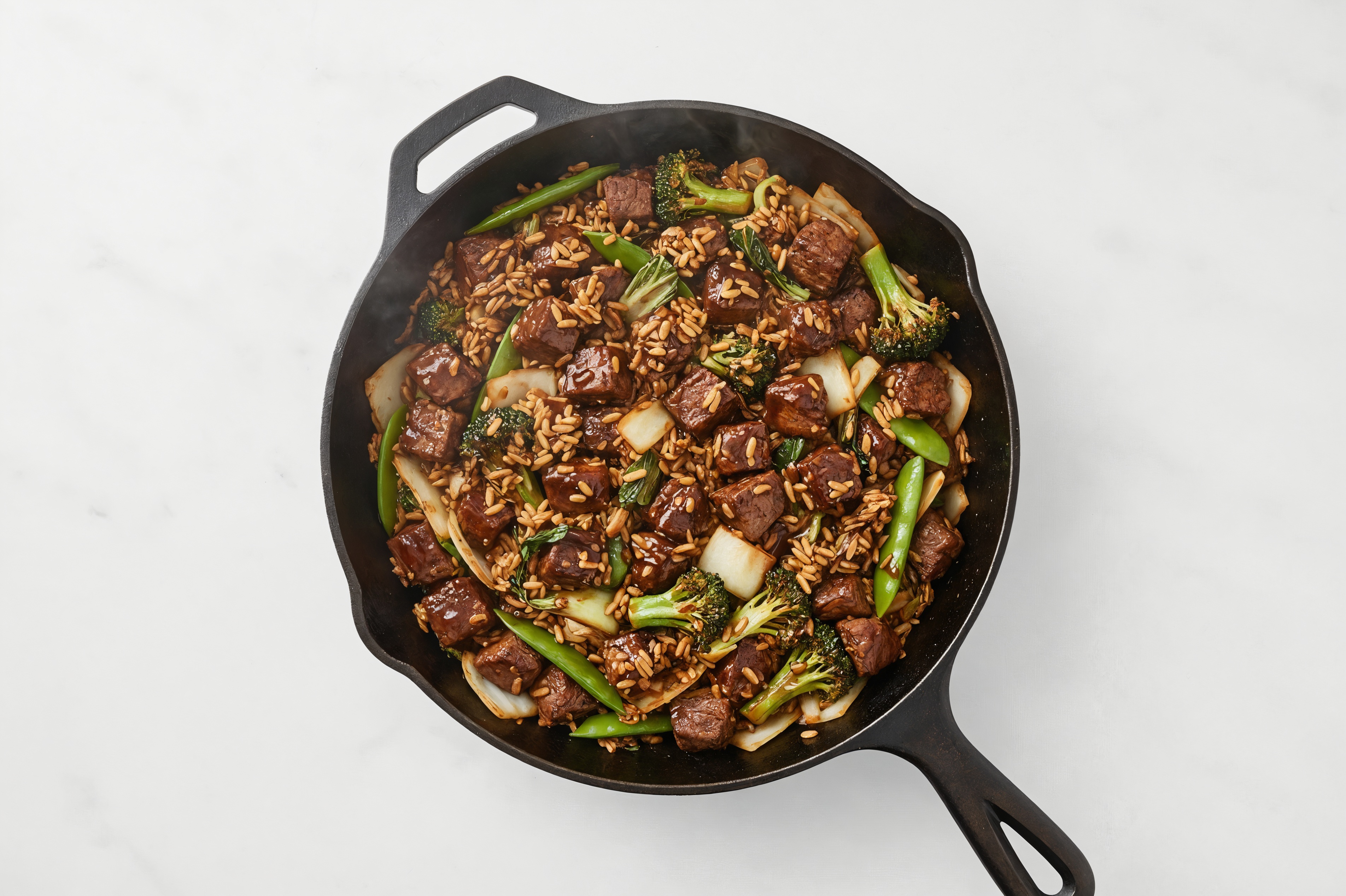 Japanese Bbq Bok Choy + Bison Stir-Fry with Brown Rice