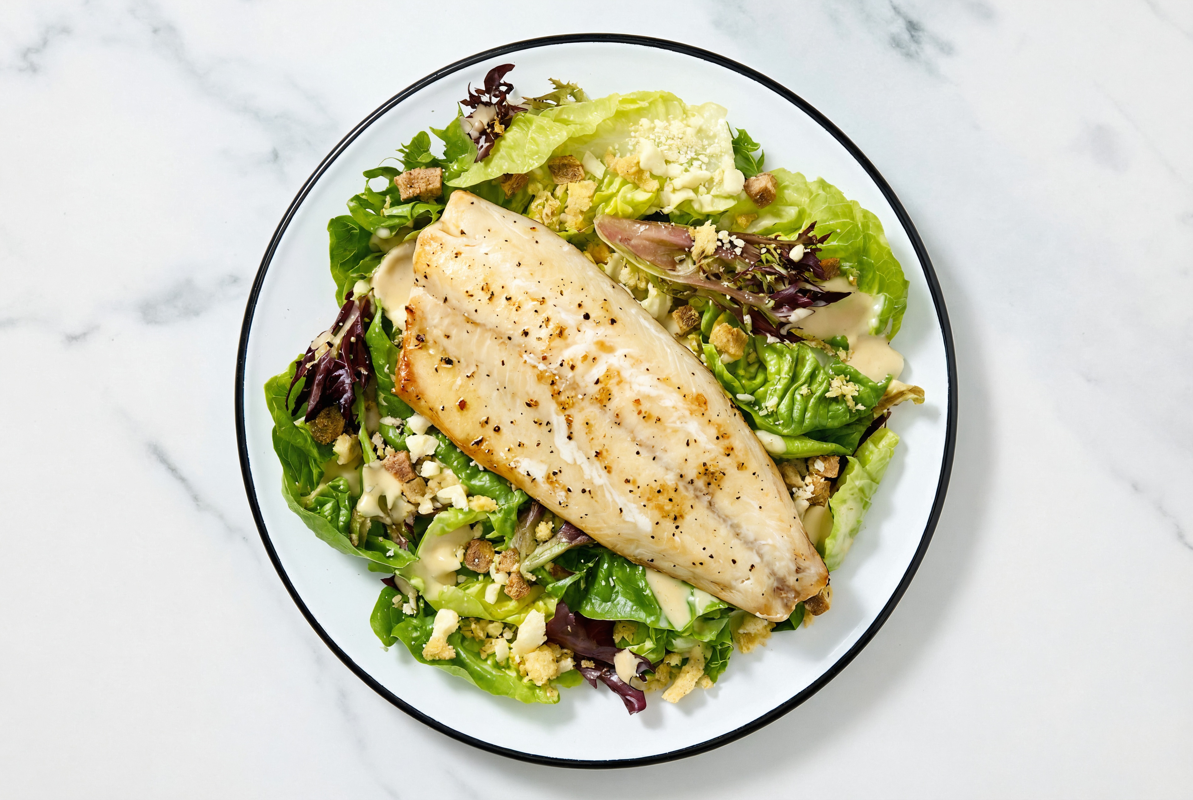 Steelhead Trout Little Gem Salad
