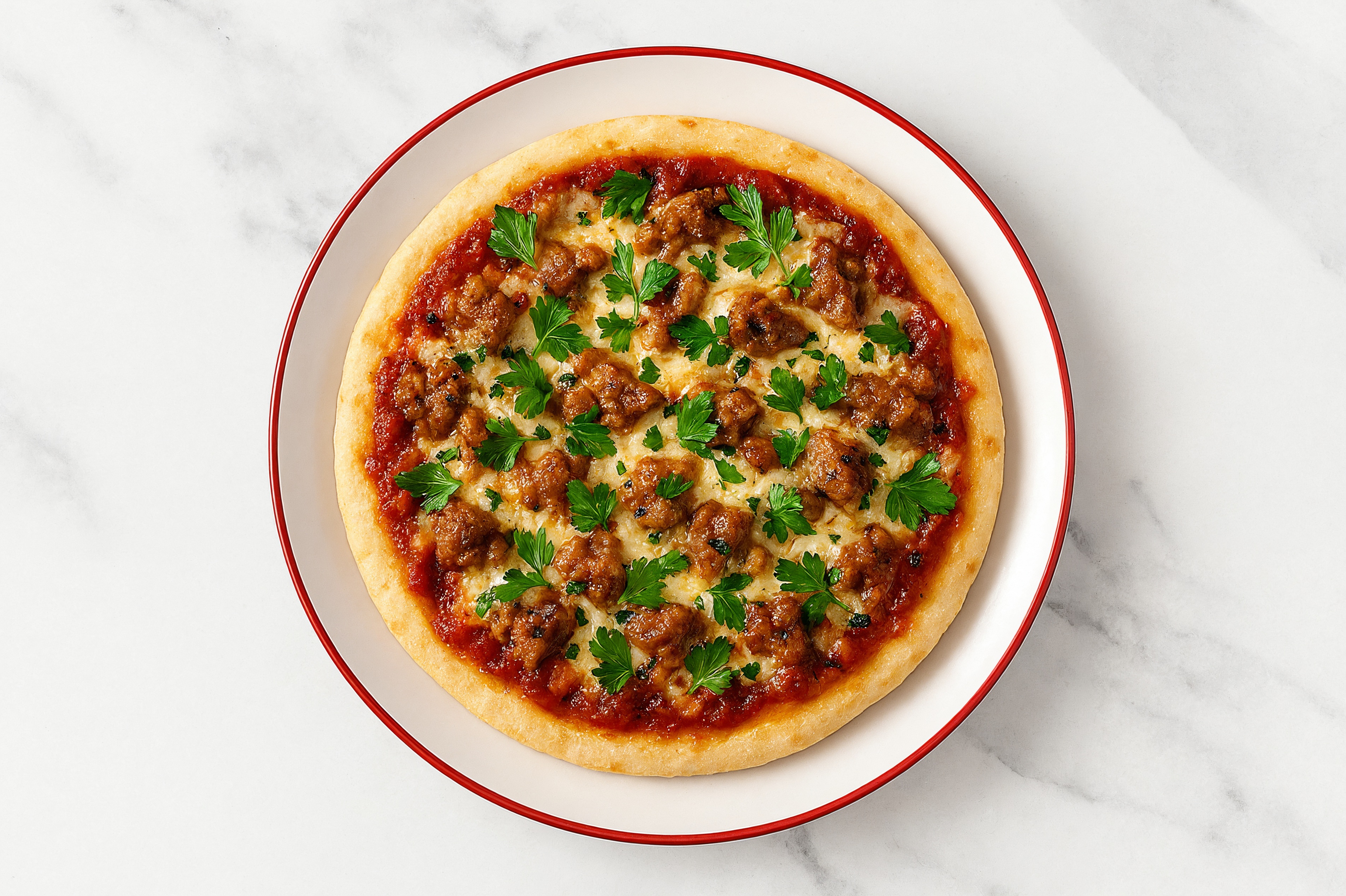 Classic Pork Sausage Gluten-Free Pizza with Parsley